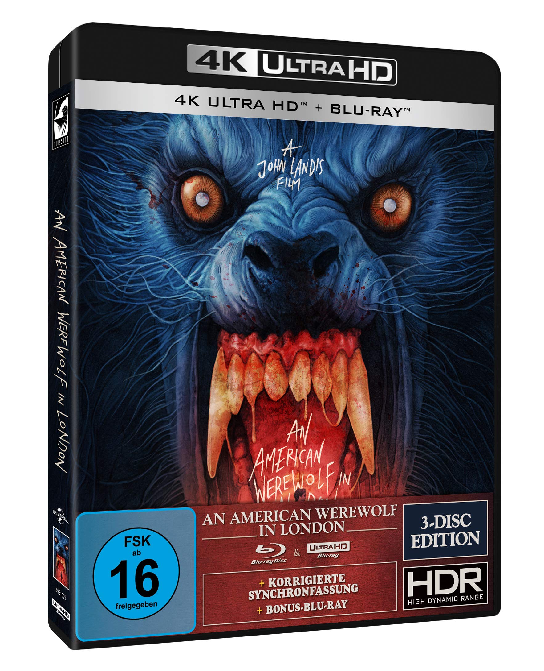 An American Werewolf in London 4K UHD Blu-ray + 2 Blu-rays Special Edition - Classic Horror Movie Collection for Home Theater & Film Enthusiasts