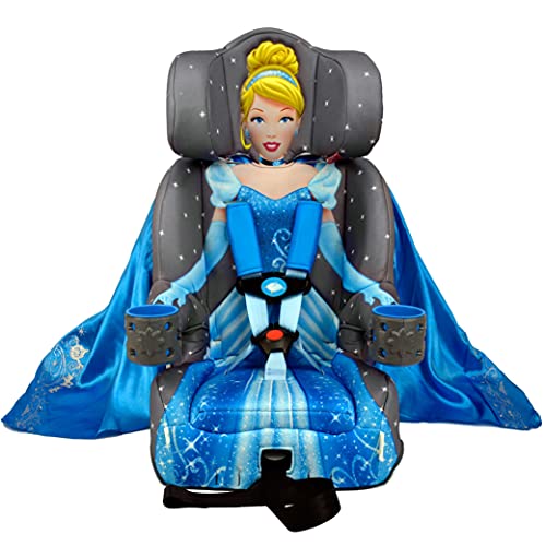 Disney Princess Cinderella 2-in-1 Harness Booster Car Seat for Kids - Convertible & Comfortable Gray Safety Seat | Perfect for Travel, School Runs & Family Road Trips