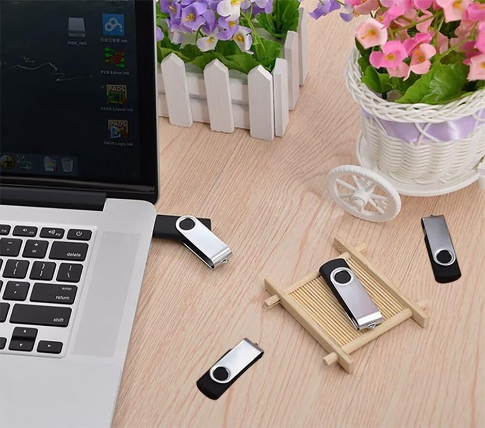50 Pack 4GB USB 2.0 Flash Drives - Bulk Black Thumb Drives for Data Storage, File Transfer, School Projects & Business Promotions