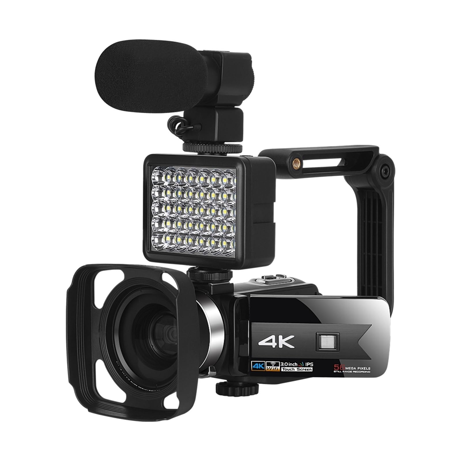 4K Night Vision WiFi Video Camera - Outdoor Vlogging Camcorder with IR, 16GB SD Card & 3-Piece Set for Travel, Home Security, and Wildlife Photography