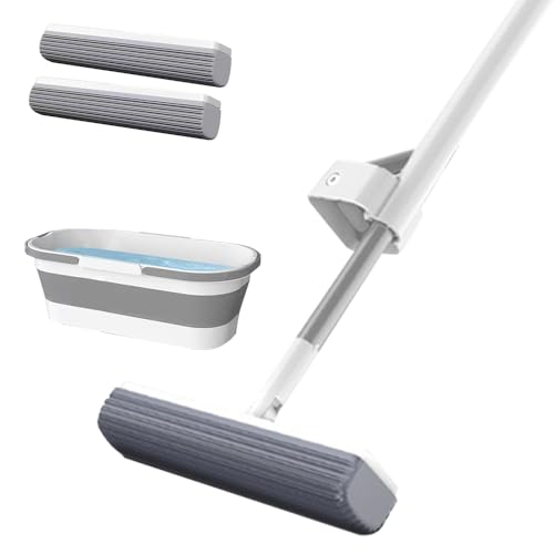 Mop & Bucket Set, With 2 Sponge Heads