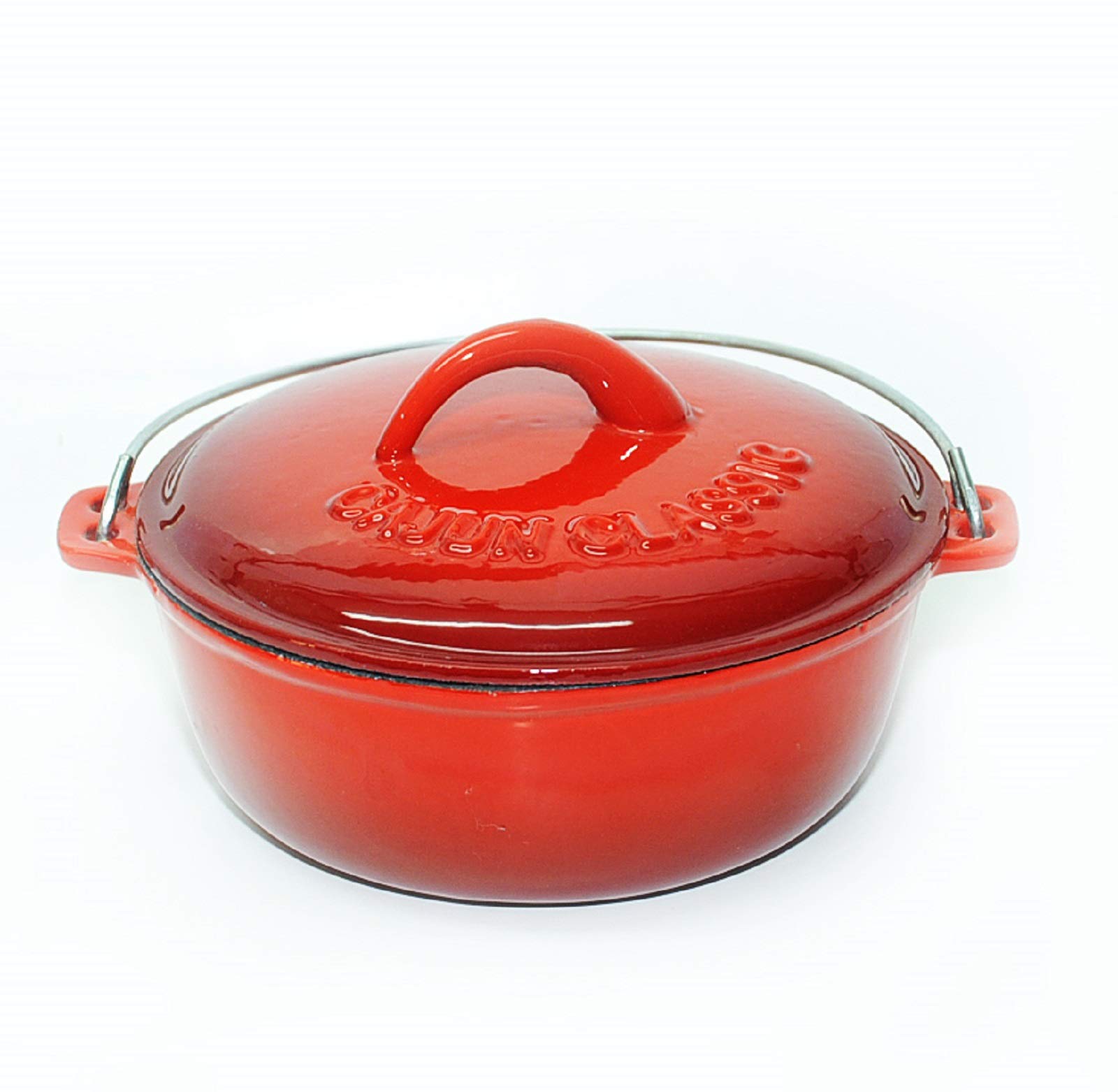 9 Qt. Red Enamel Coated Cast Iron Dutch Oven - Heavy Duty Cookware for Baking, Roasting & Slow Cooking - Perfect for Soups, Stews & Bread Making
