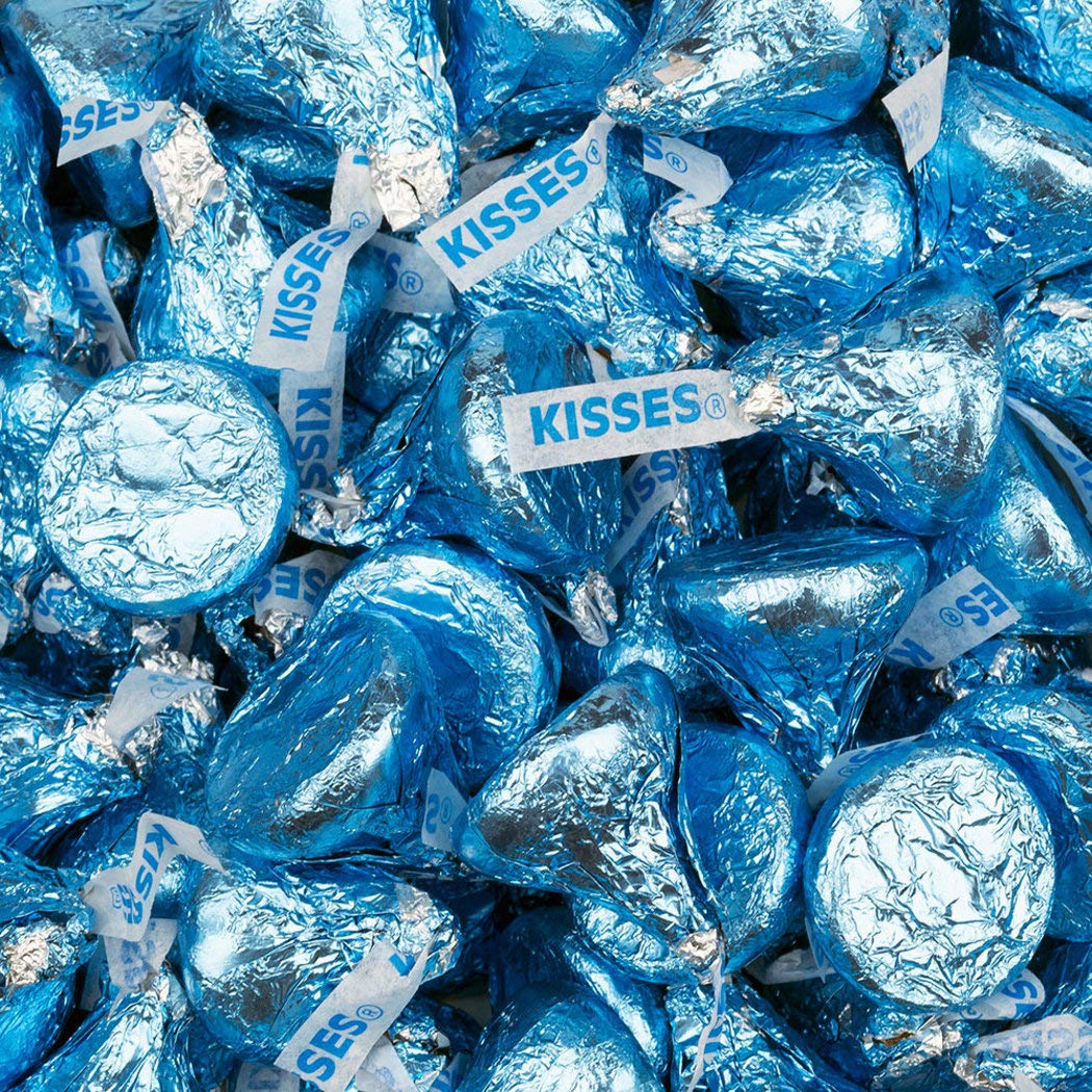 Blue Candy 1lb Kisses Chocolate for Parties & Buffets