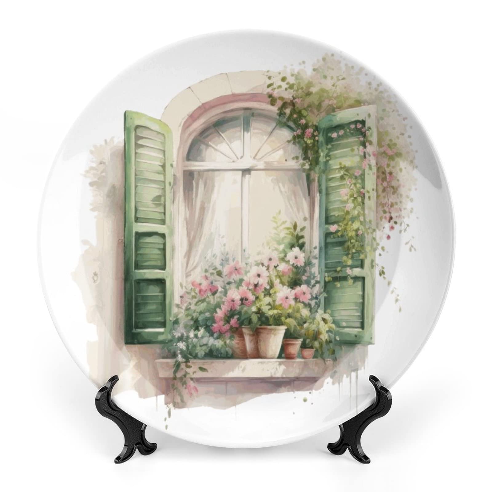 Romantic Pink Floral Spring Painting Ceramic Decorative Plates - 10 Inch Handmade Home Decor for Wedding Gifts, Dinner Parties, Living Room, Kitchen & Hallway Display - Perfect for Spring Tablescapes, Bridal Showers & Farmhouse Decor