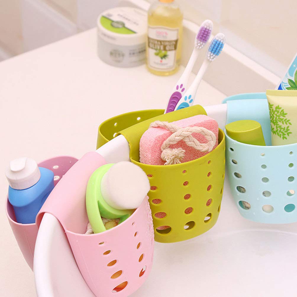 TOPBATHY 2-Pack Non-Slip Hanging Kitchen Organizer Rack - Bathroom & Sink Storage Basket for Sponges, Soap, and Utensils - Space Saving Faucet Mount Drying Rack for Kitchen Sink Accessories (Perfect for Small Spaces & Clutter-Free Organization)