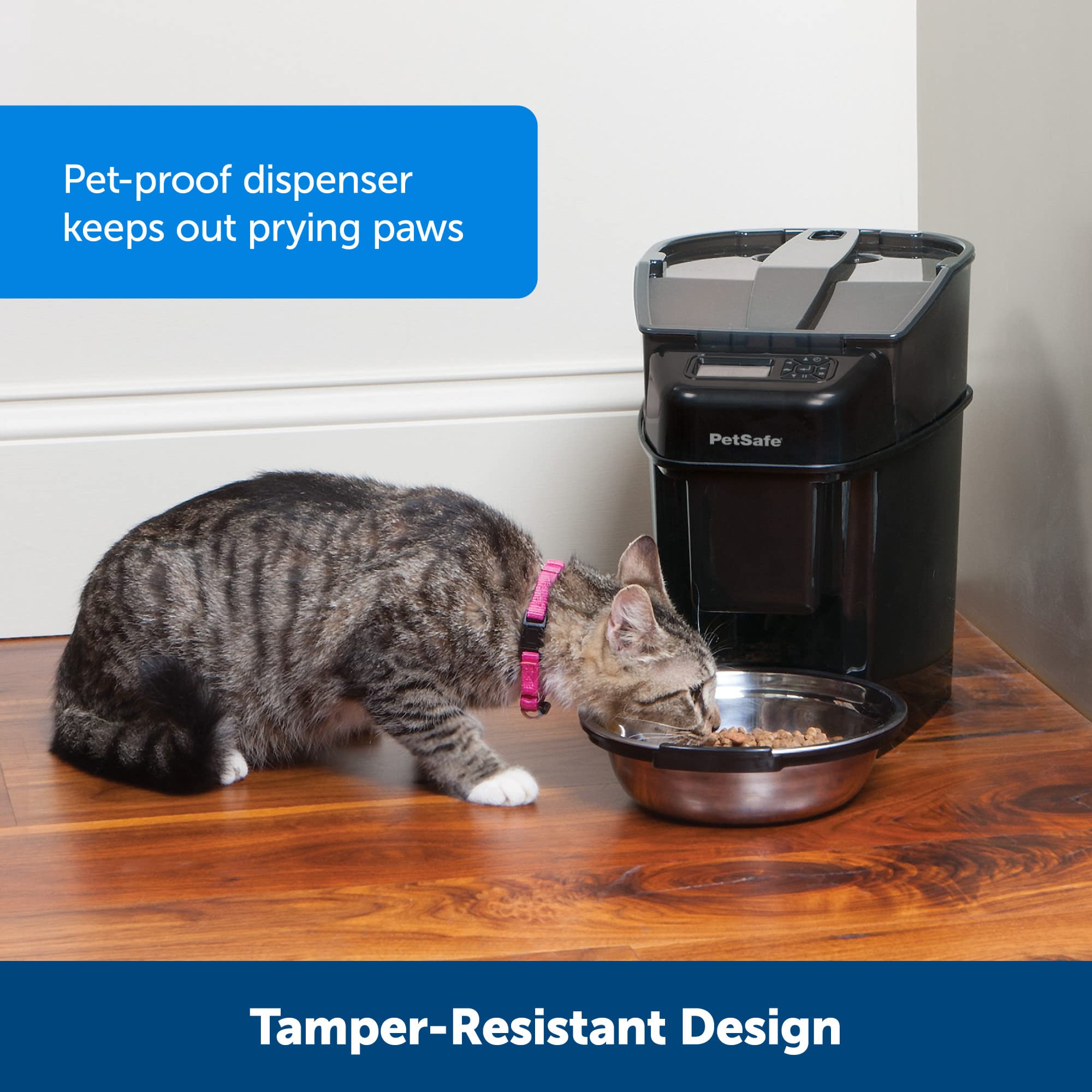 PetSafe Automatic Cat Feeder - Programmable Pet Food Dispenser for Cats & Dogs - 24 Cup Capacity Dry/Semi-Moist Food - Smart Timer & Portion Control - Perfect for Travel, Workdays & Multi-Pet Homes