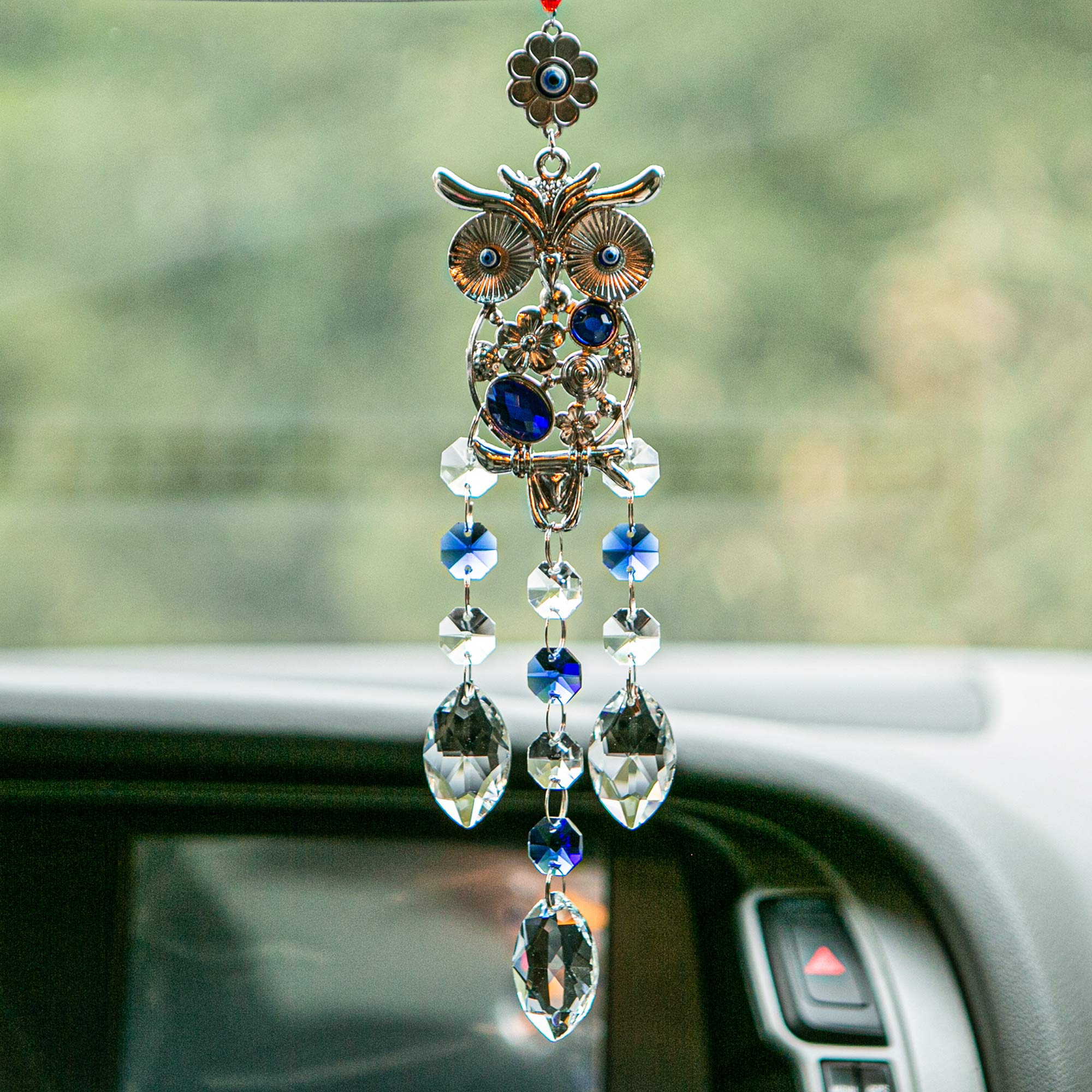 WEISIPU Feng Shui Crystal Prism Suncatcher - Rainbow Maker Window Decor with Owl Design for Home, Office & Garden - Creates Beautiful Light Reflections & Positive Energy