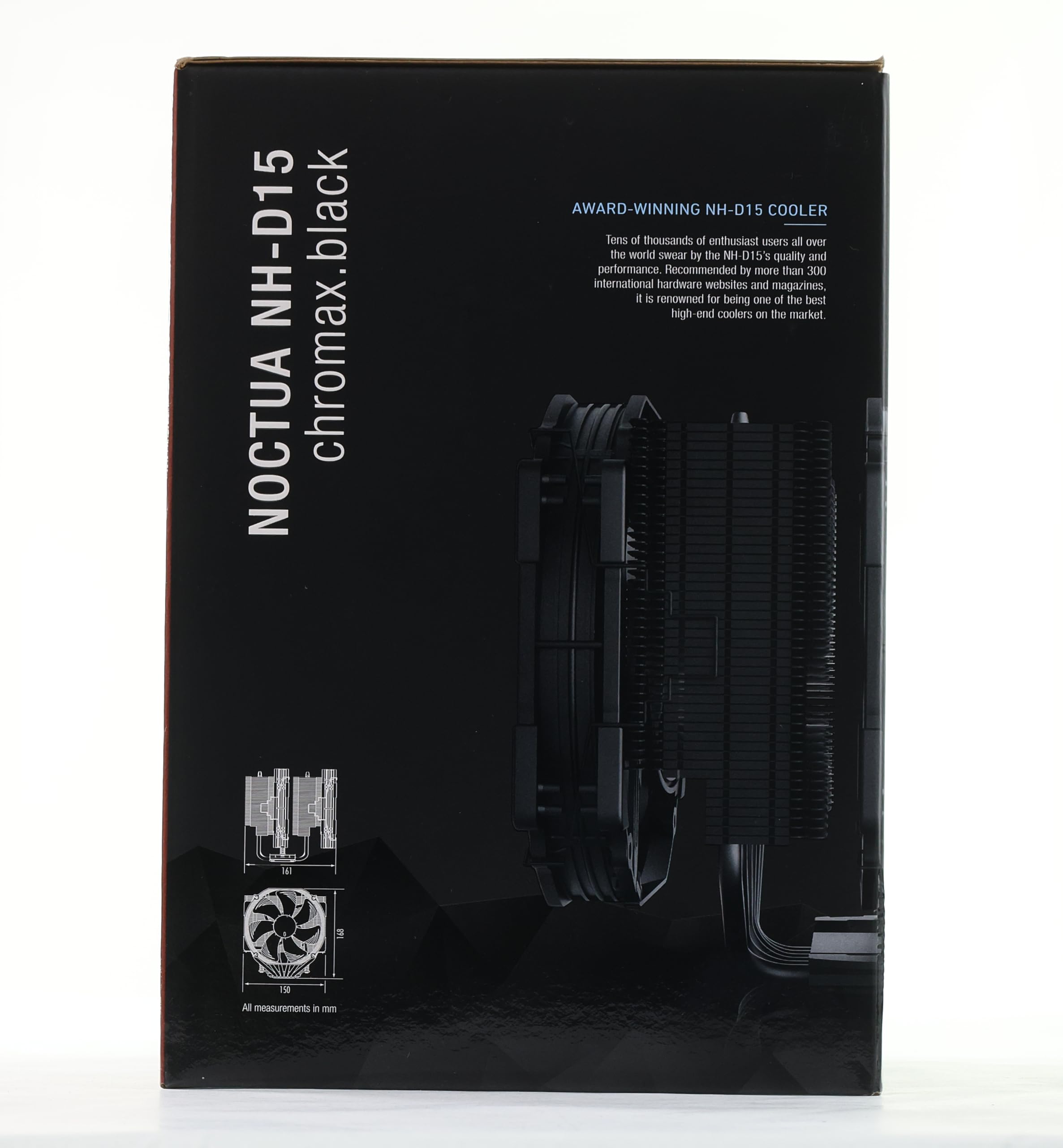 Noctua NH-D15 chromax.Black Premium Dual Tower CPU Cooler with 140mm Fans - High Performance Air Cooling for Gaming PC, Workstation & Overclocking - Quiet Operation & Black Aesthetic Design