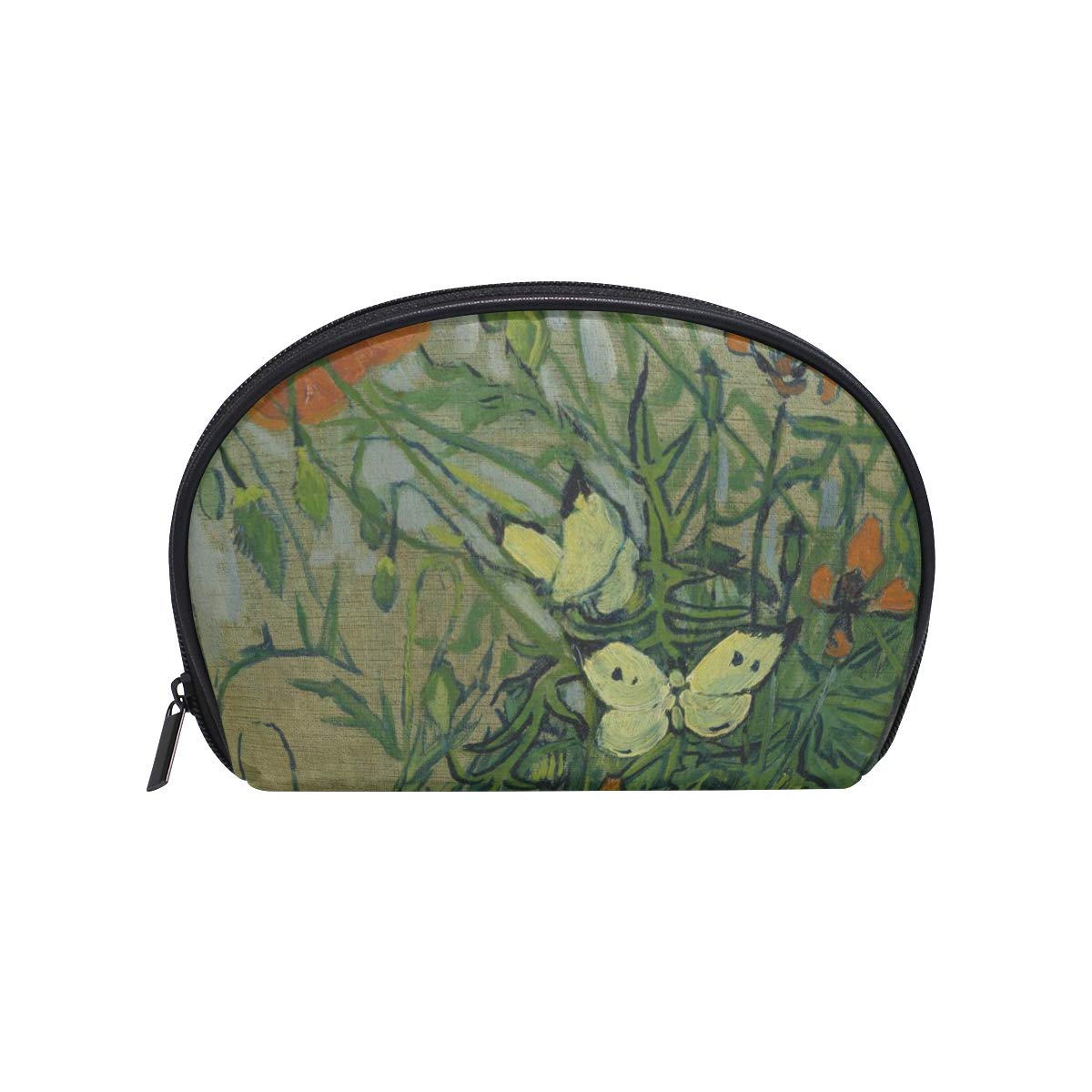 Portable Travel Cosmetic Bag for Women - Small Makeup & Toiletry Organizer Pouch with Flower Butterfly Design - Perfect for Jewelry, Cosmetics, and Essentials - Ideal for Vacations, Gym, and Daily Use