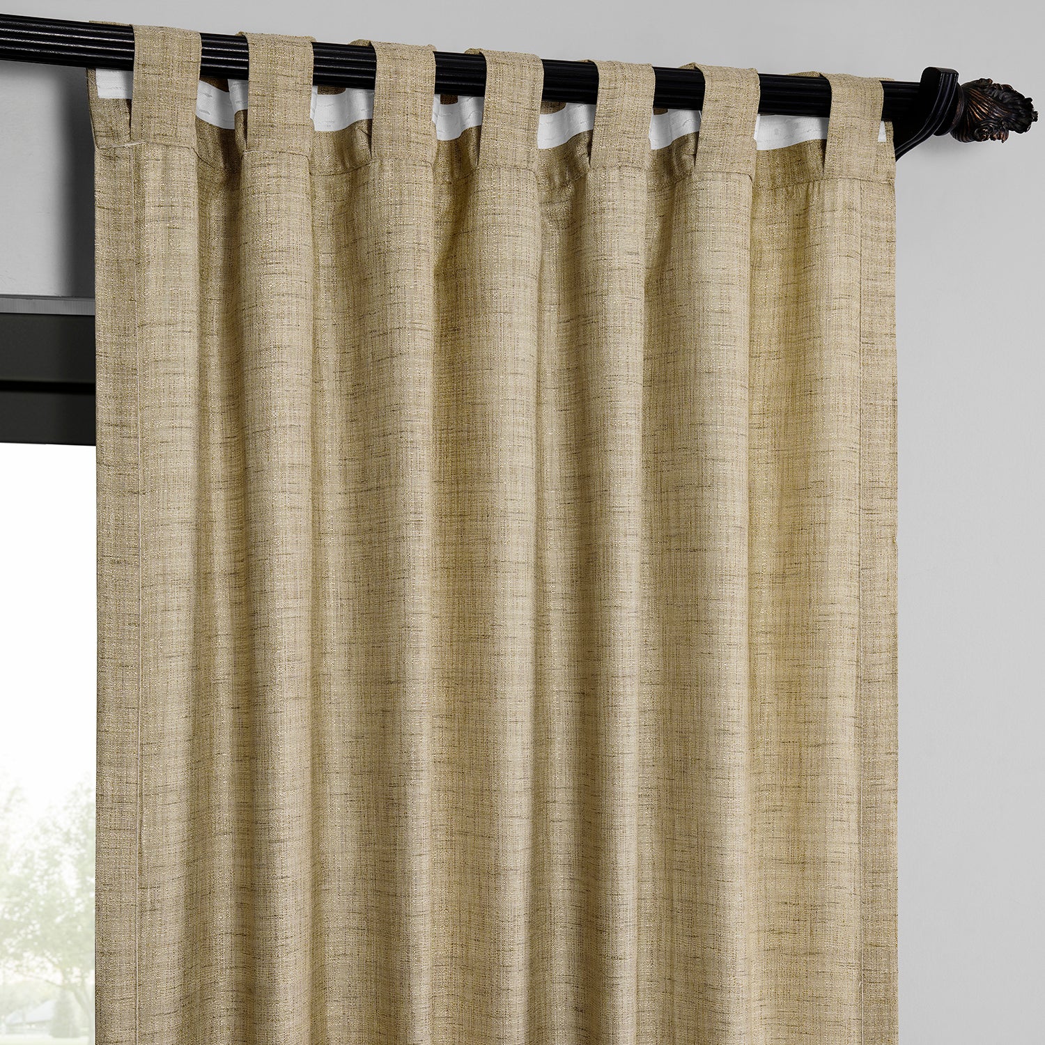 Natural Tan Raw Linen Weave Light Filtering Curtains - Set of 2 Panels for Living Room, Bedroom & Home Decor - Soft Window Treatment for Sun Protection & Privacy