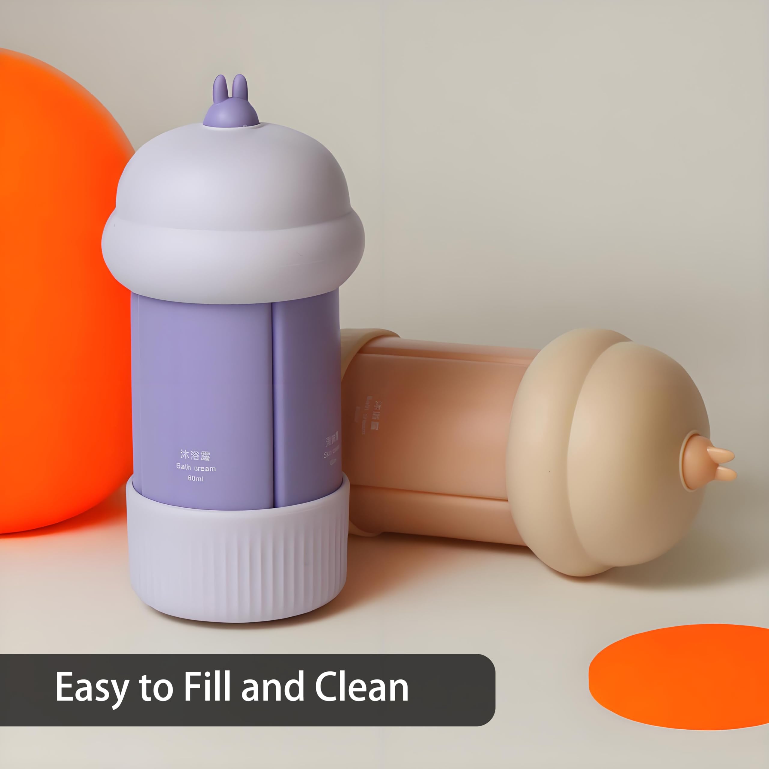 4 in 1 Leak Proof Travel Bottles Set - Portable Refillable Squeezable Toiletry Containers for Shampoo, Body Wash & Lotion (Beige) | TSA Approved for Airplane, Gym & Vacation Essentials
