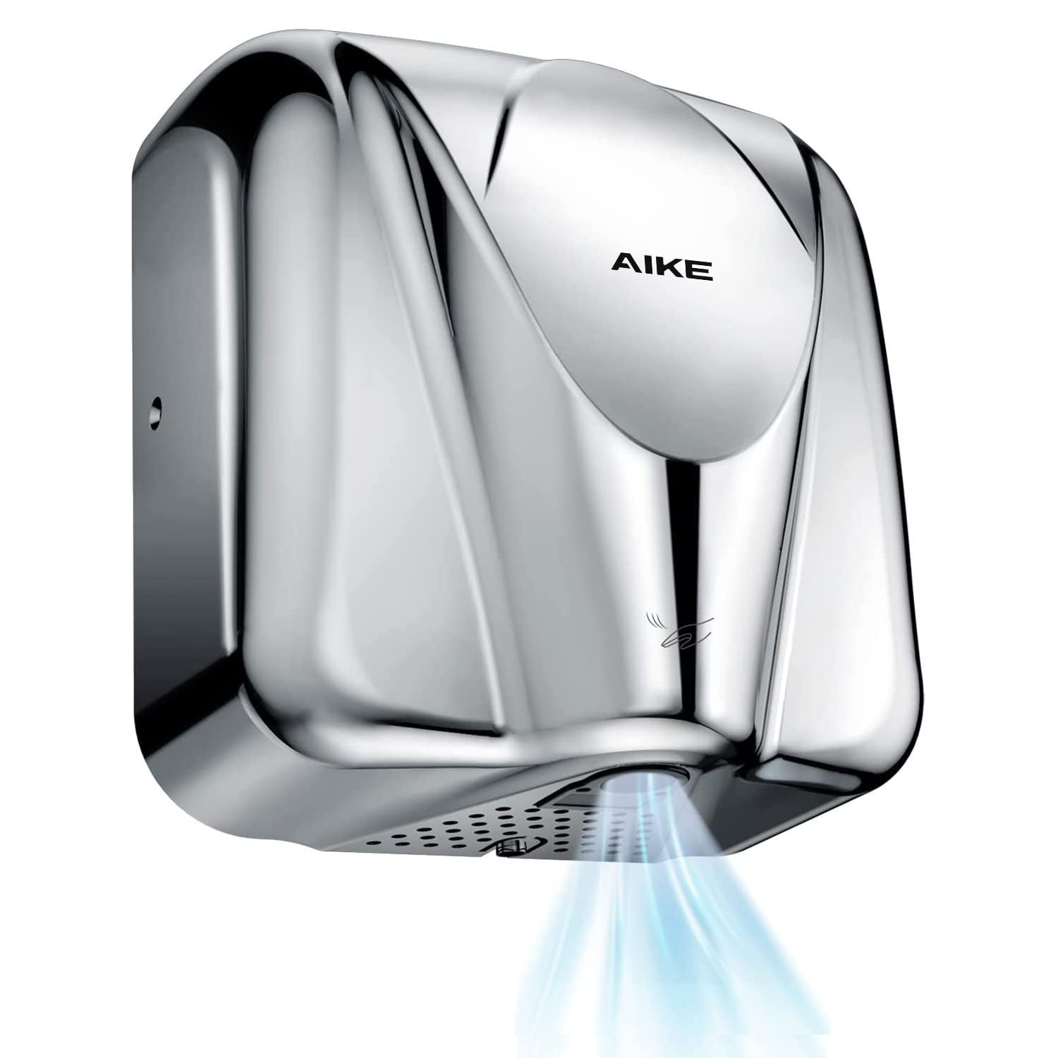 AIKE Commercial Hand Dryer and Automatic Soap Dispenser Combo (AK2812 & AK1206) - Polished Stainless Steel for Restrooms, Kitchens, and Public Spaces