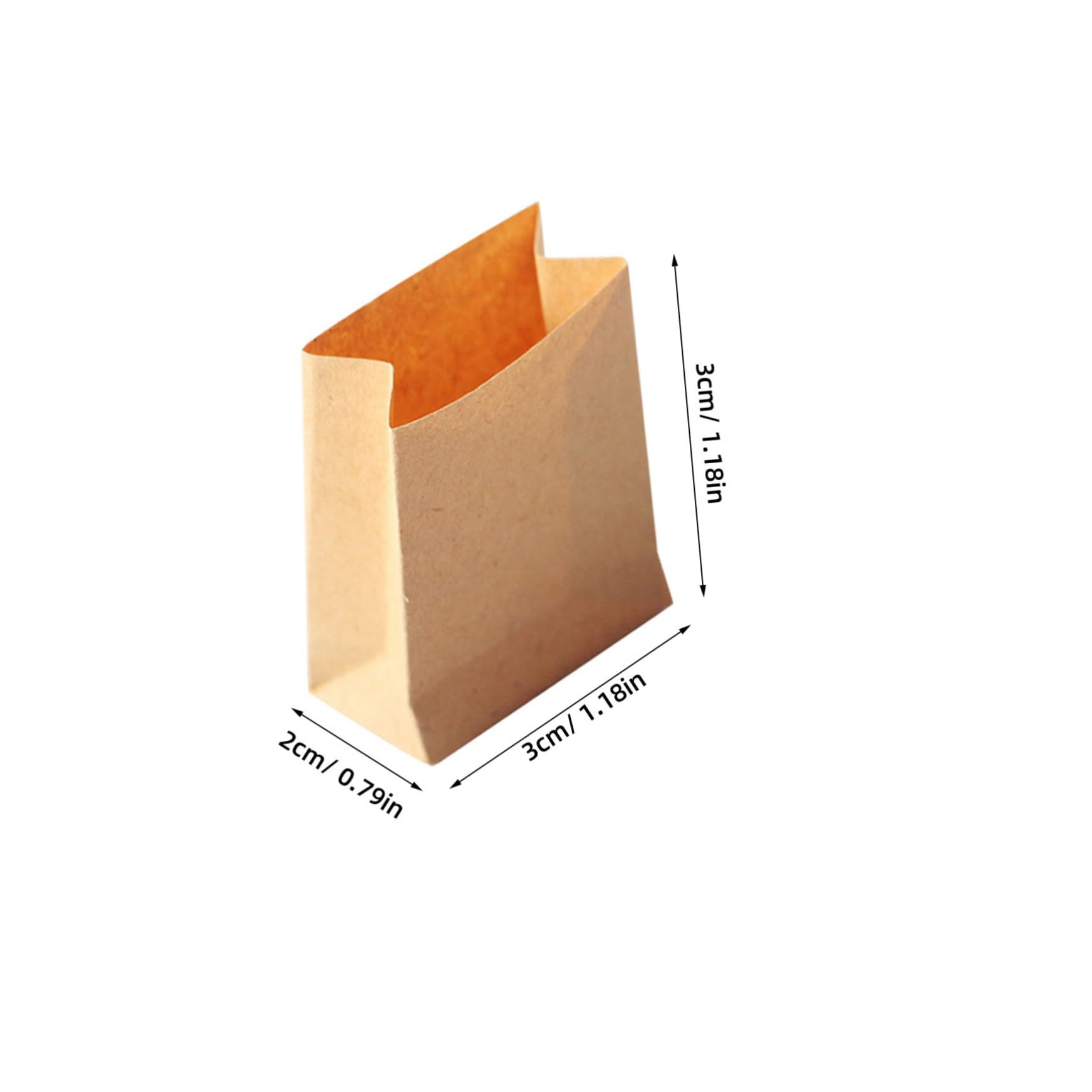 6pcs Mini Paper Bags for Dollhouse Baking - 1.18x1.18x0.78in - Party Favors & Snacks Storage