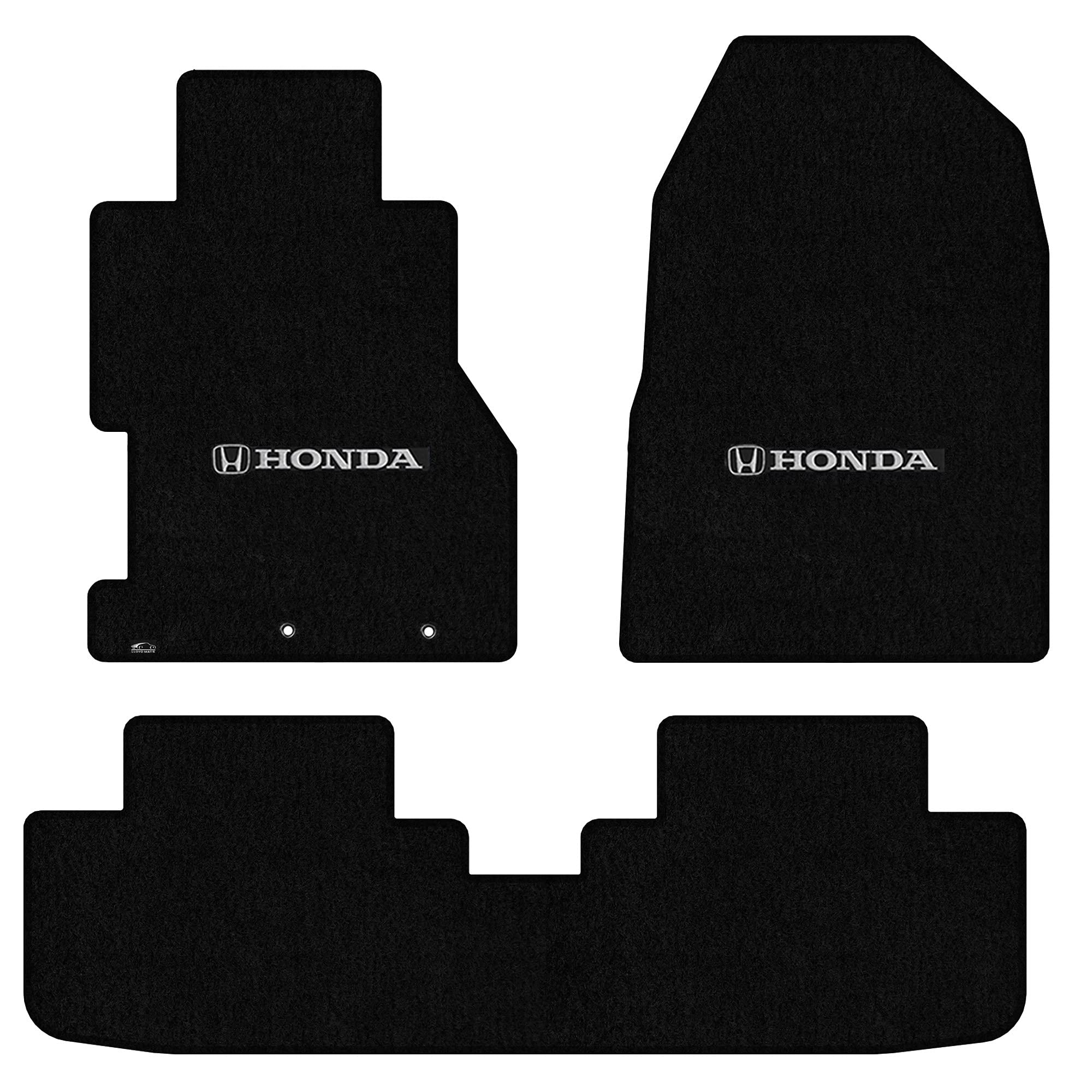 Premium Custom-Fit Carpeted Floor Mats for 2002-2005 Honda Civic Si 3-Door Hatchback - Luxury Car Floor Liners with Silver H & Honda Logo (Black, 3-Piece Set) | Perfect for Daily Commuting & Road Trips