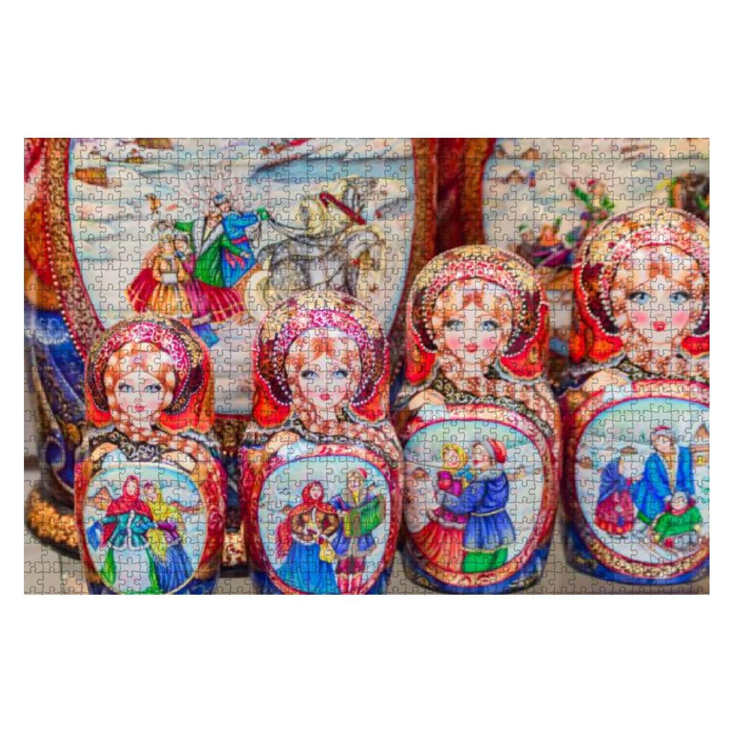 500-Piece Colorful Russian Nesting Dolls Matryoshka Wooden Jigsaw Puzzle - Educational Toy for Kids & Adults, Creative Game & Home Decor (Perfect for Family Game Night & Classroom Activities)