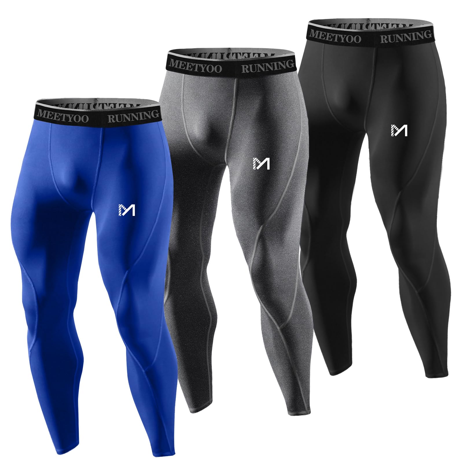 Men's Cool Dry Sports Workout Running Tights Leggings - Breathable Compression Pants for Gym, Jogging & Yoga - Moisture Wicking Athletic Wear for Men