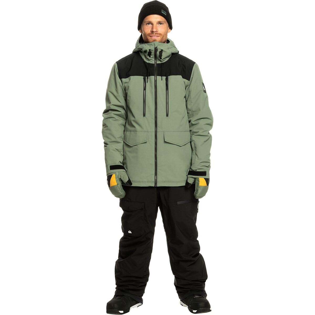 Quiksilver Men's Utility Bib Snowboard Pants - Waterproof, Insulated Winter Ski Pants for Snowboarding & Outdoor Activities