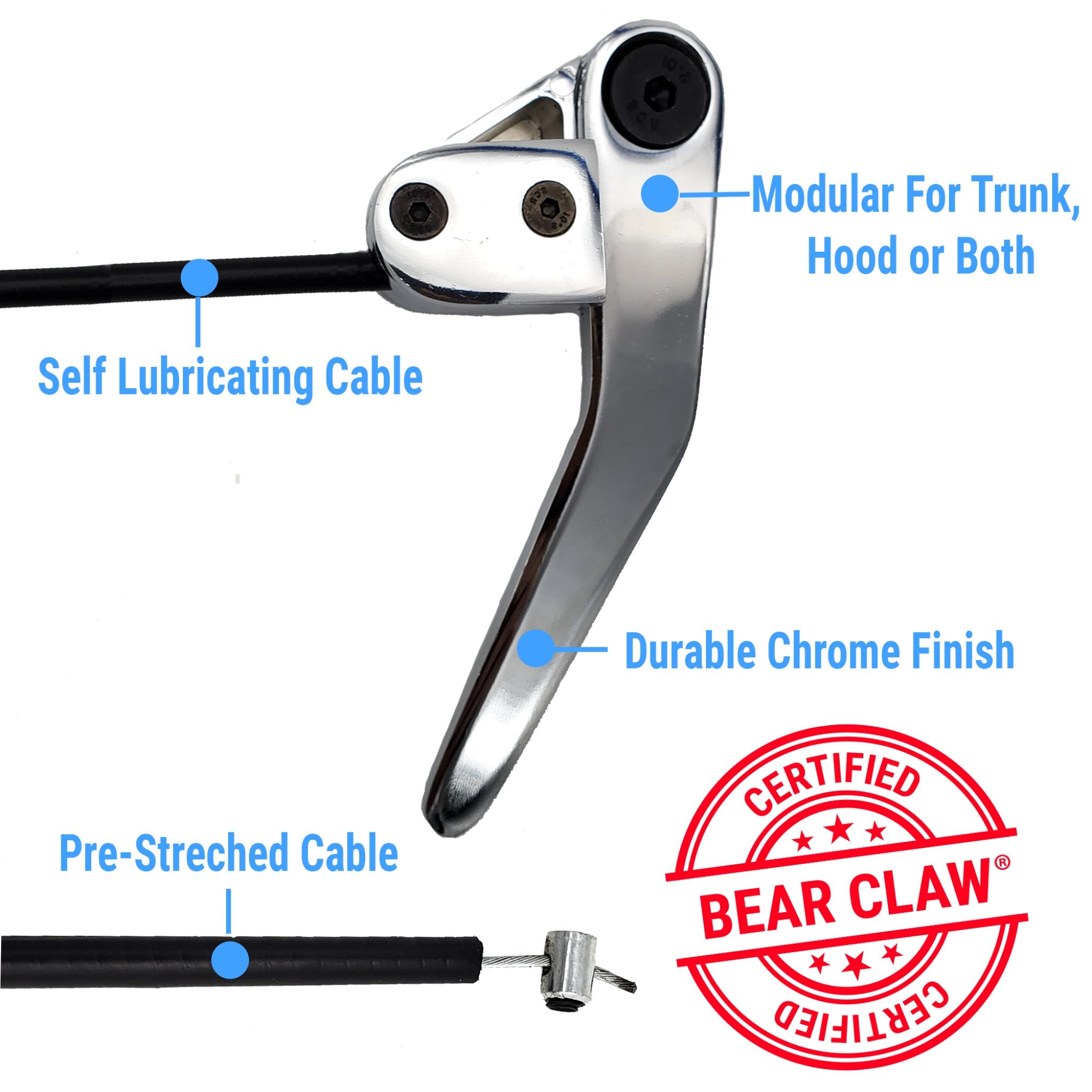1901-1907 Oldsmobile Model 6C Hood & Trunk Latch Upgrade Kit - Billet Aluminum Manual Pull Lever Release - Vintage Car Restoration Parts - Perfect for Classic Auto Enthusiasts & Show Car Builders