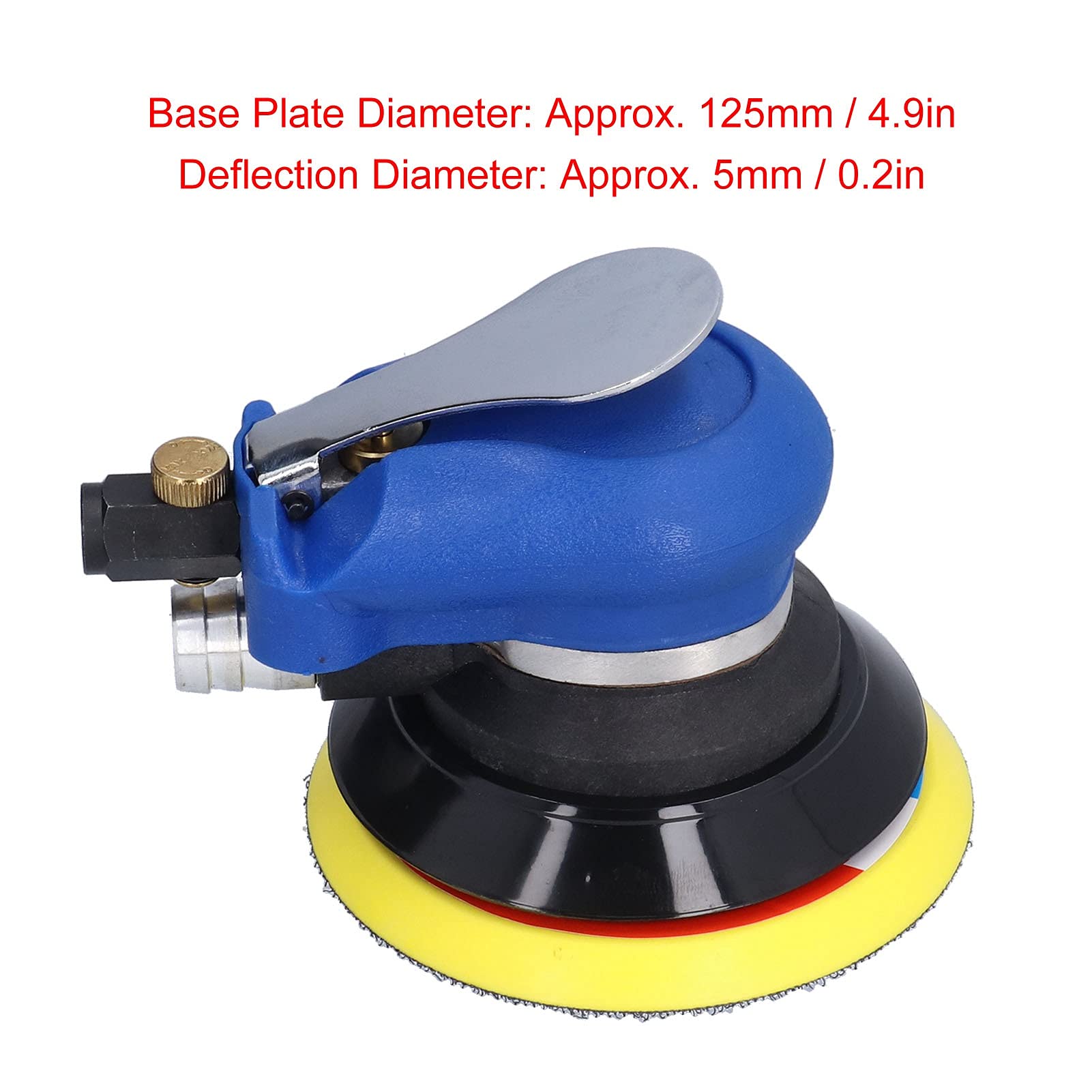 5-Inch Pneumatic Random Orbital Sander Polisher - 10000 RPM Air-Powered Buffer & Polishing Machine with Vacuum Port - Perfect for Auto Detailing, Woodworking & Metal Sanding
