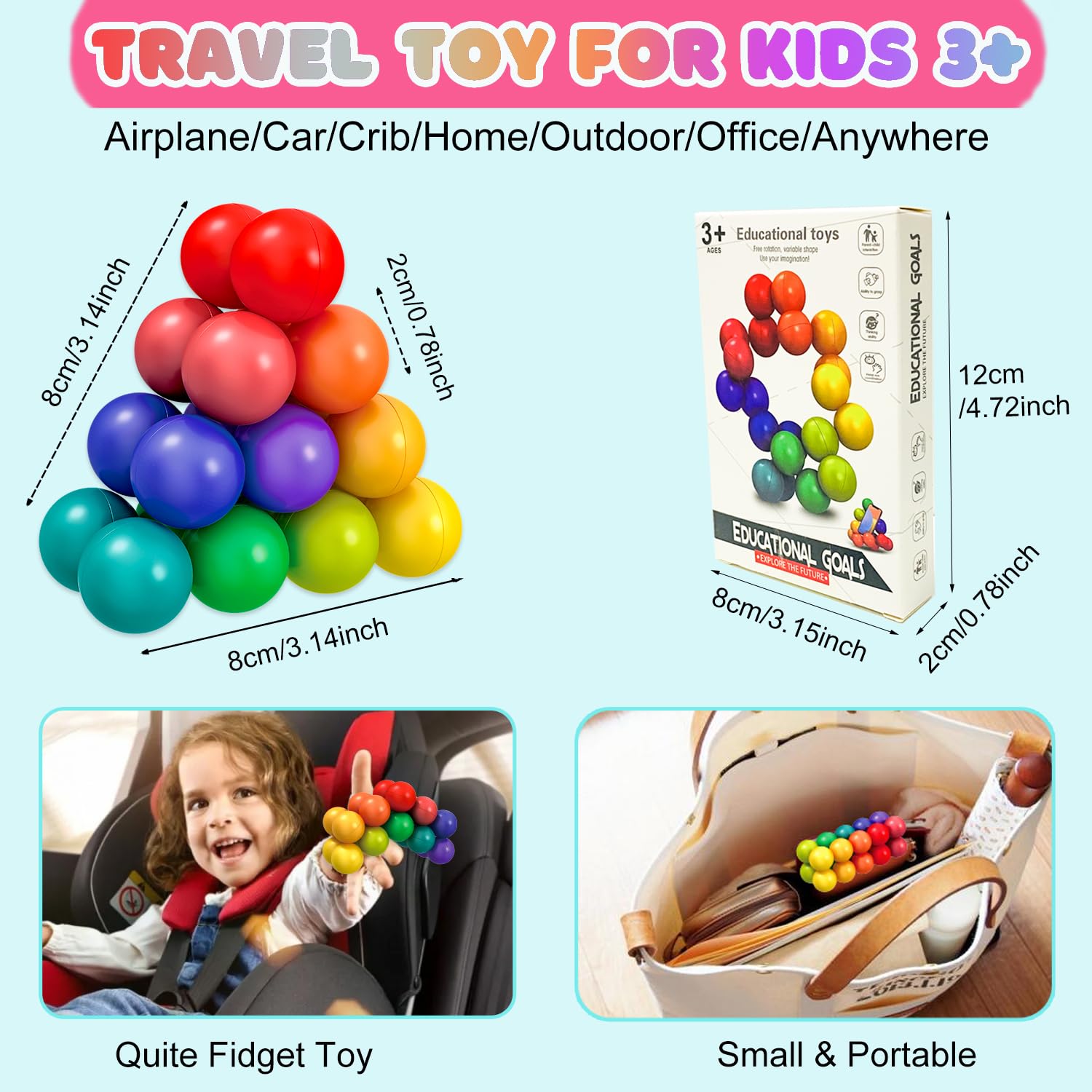 ASOVNIS Sensory Fidget Toys for Kids & Toddlers - Stress Relief Autism Toys for Boys & Girls Ages 3-7 - Travel Friendly Fidget Spinner & Preschool Learning Toys - Perfect for Classroom, Car Rides & Anxiety Relief