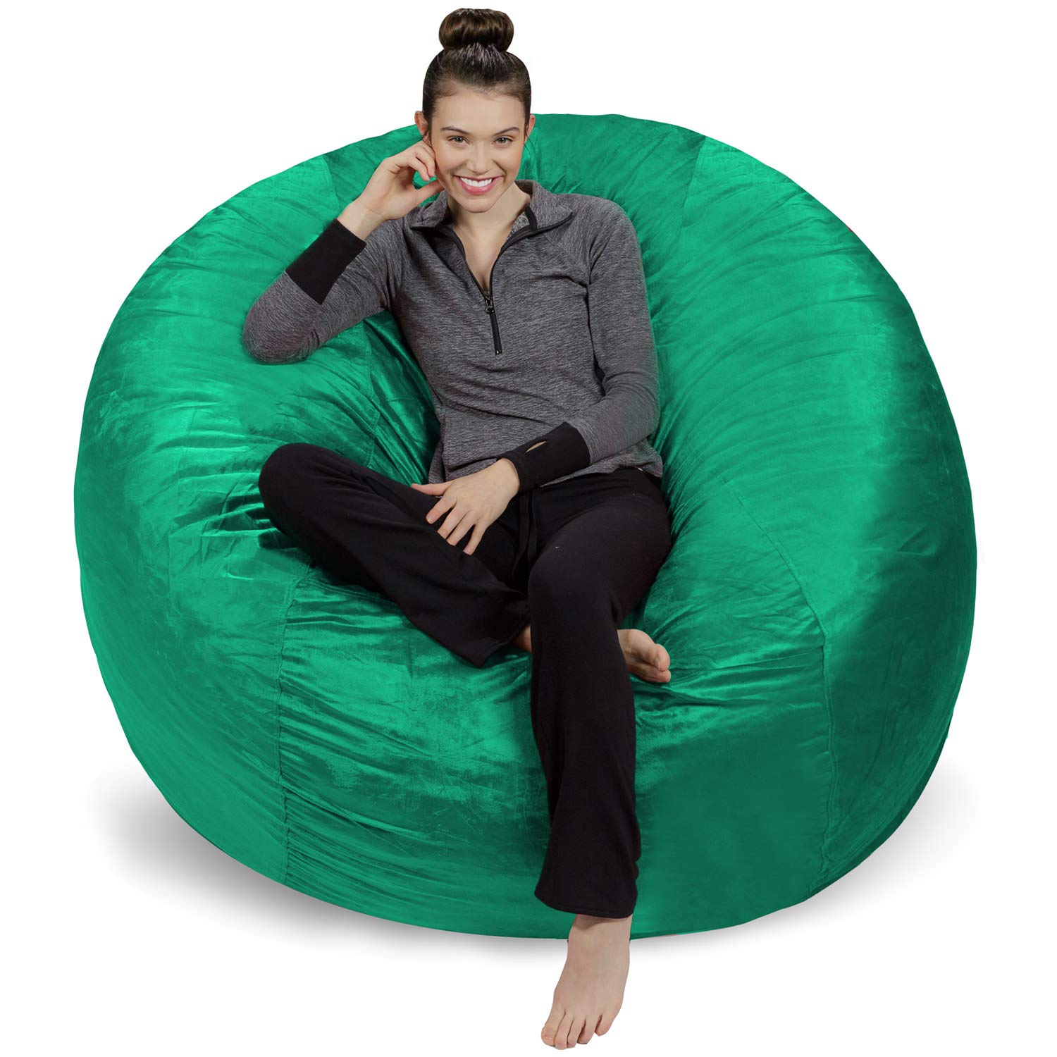 6-Feet Aqua Marine Sofa Sack Bean Bag Chair Cover - Ultra Soft & Durable for Living Room, Bedroom, Kids Playroom & Outdoor Relaxation