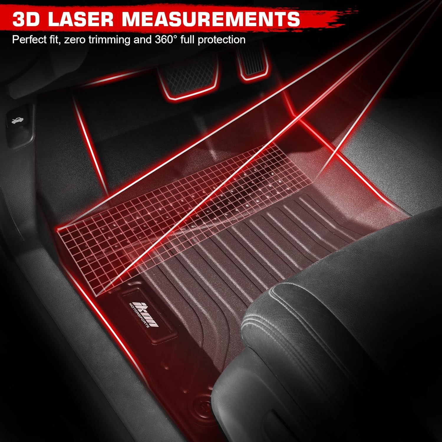 IKON 3D Molded All-Weather Floor Mats for 2013-2019 Ford Escape & 2013-2018 Ford C-Max - 4-Piece Set (Front & Rear) - TPE Thermo Plastic Elastomer Protection - Perfect for Daily Commuting, Road Trips & Off-Road Adventures