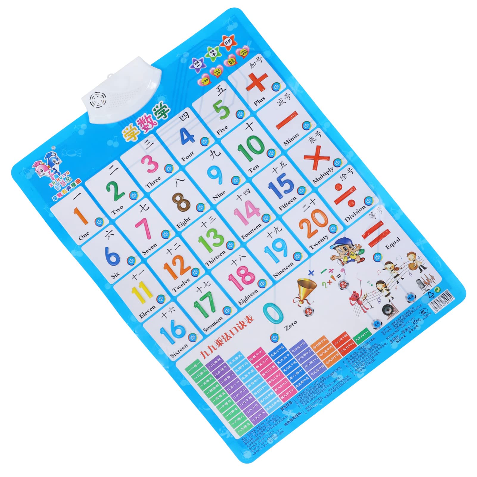 iBasenice 2-Pack Early Learning Talking Wall Charts - Electronic Alphabet & Number Educational Toys for Toddlers | Interactive PVC Wall Posters with Voice for Kids | Perfect for Homeschooling & Preschool Classrooms