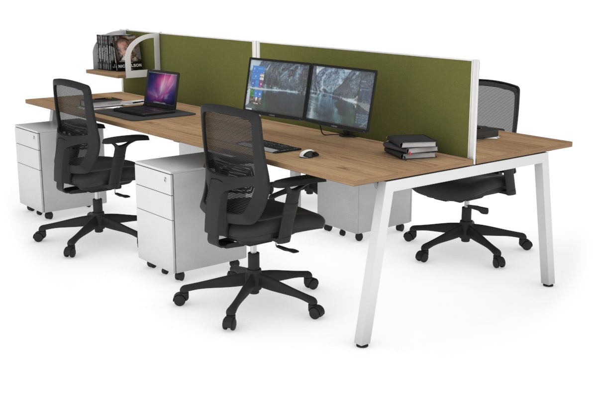 Quadro 4-Person Office Workstation Desk - 1400L x 700W Dimensions - Perfect for Team Collaboration, Open Office Spaces & Coworking Environments