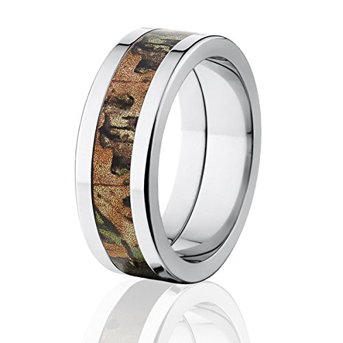 RealTree Xtra Green Official Camo Wedding Rings for Men – Titanium Camouflage Band for Hunting, Outdoor & Military Enthusiasts – Perfect for Weddings, Proposals, and Outdoor Adventures