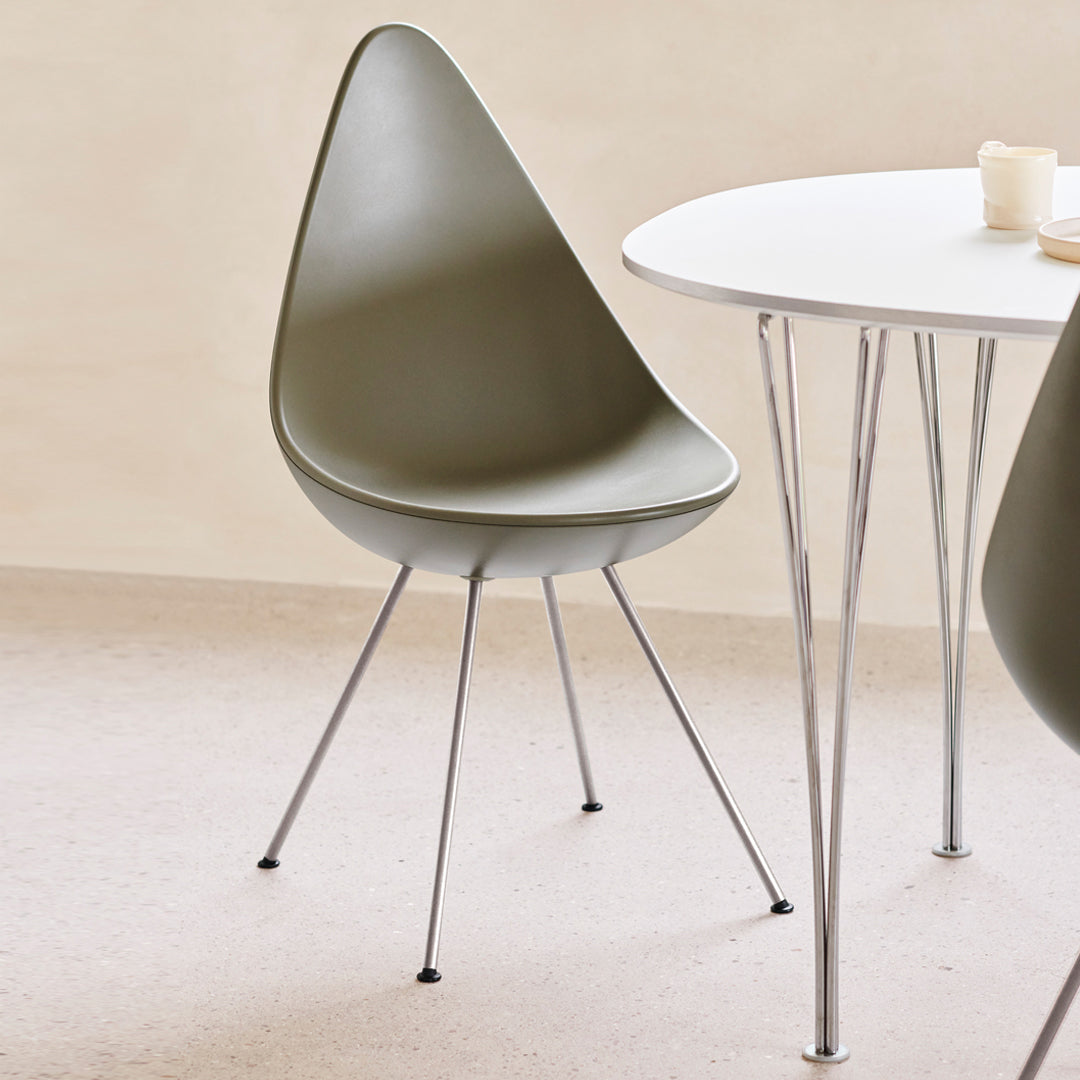 Drop Chair Plastic - Modern Lightweight Indoor/Outdoor Stackable Chair for Home, Office, and Patio Use