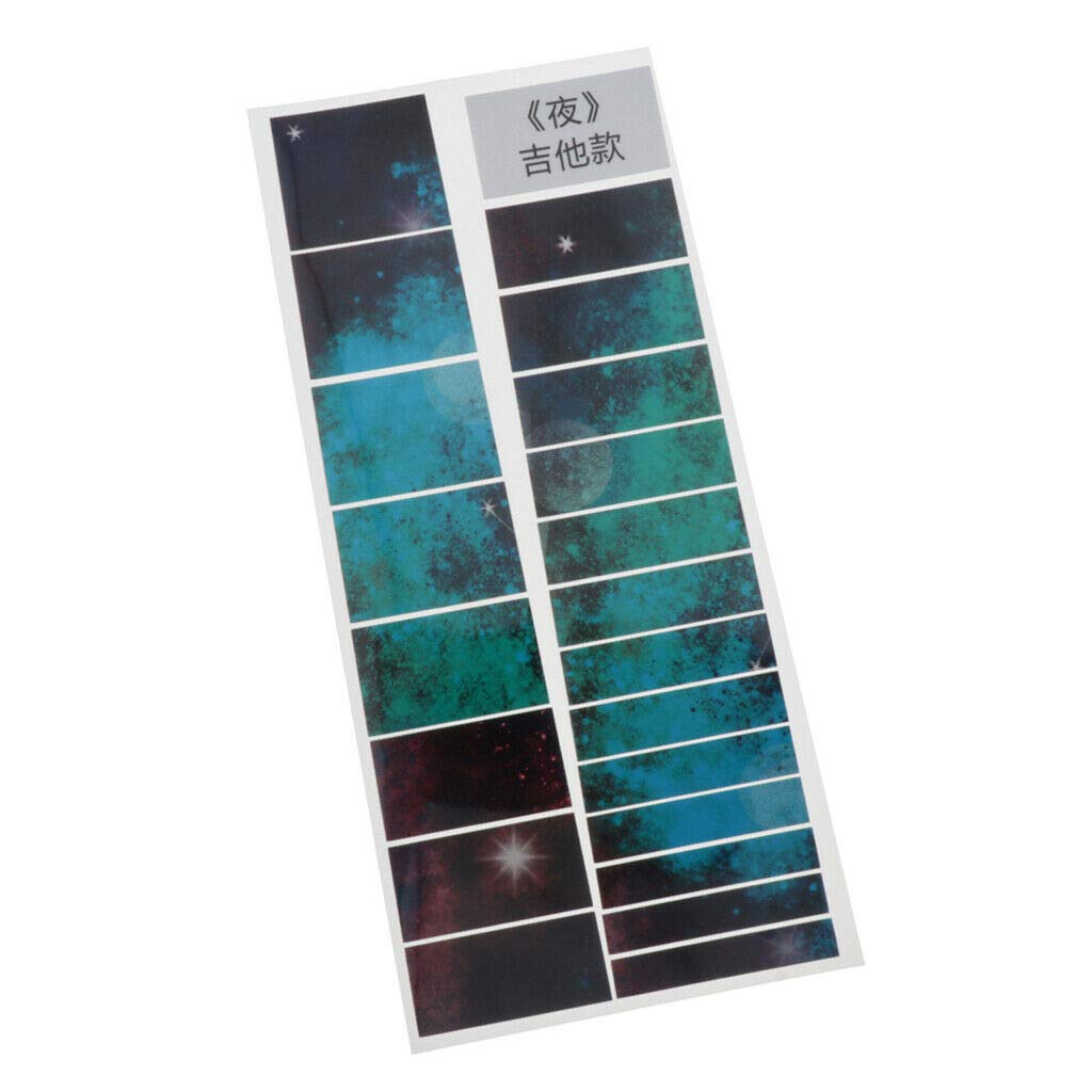 Premium Guitar Fretboard Inlay Stickers - Decorative Fret Markers for Bass, Acoustic & Ukulele - Self-Adhesive Guitar Parts Accessories (Glow in The Dark Night Version) - Perfect for Stage Performances & DIY Guitar Customization