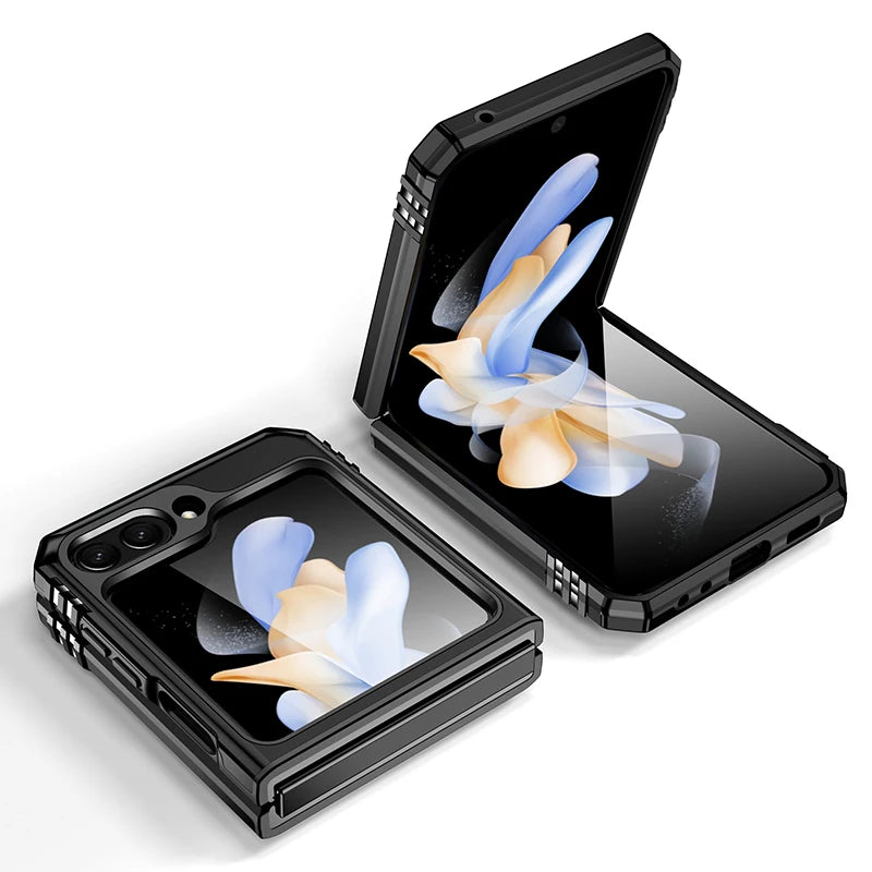 Samsung Galaxy Z Flip 6 Rugged Armor Case with Slide Window Lens - Shockproof Protective Cover for Outdoor Activities & Daily Use
