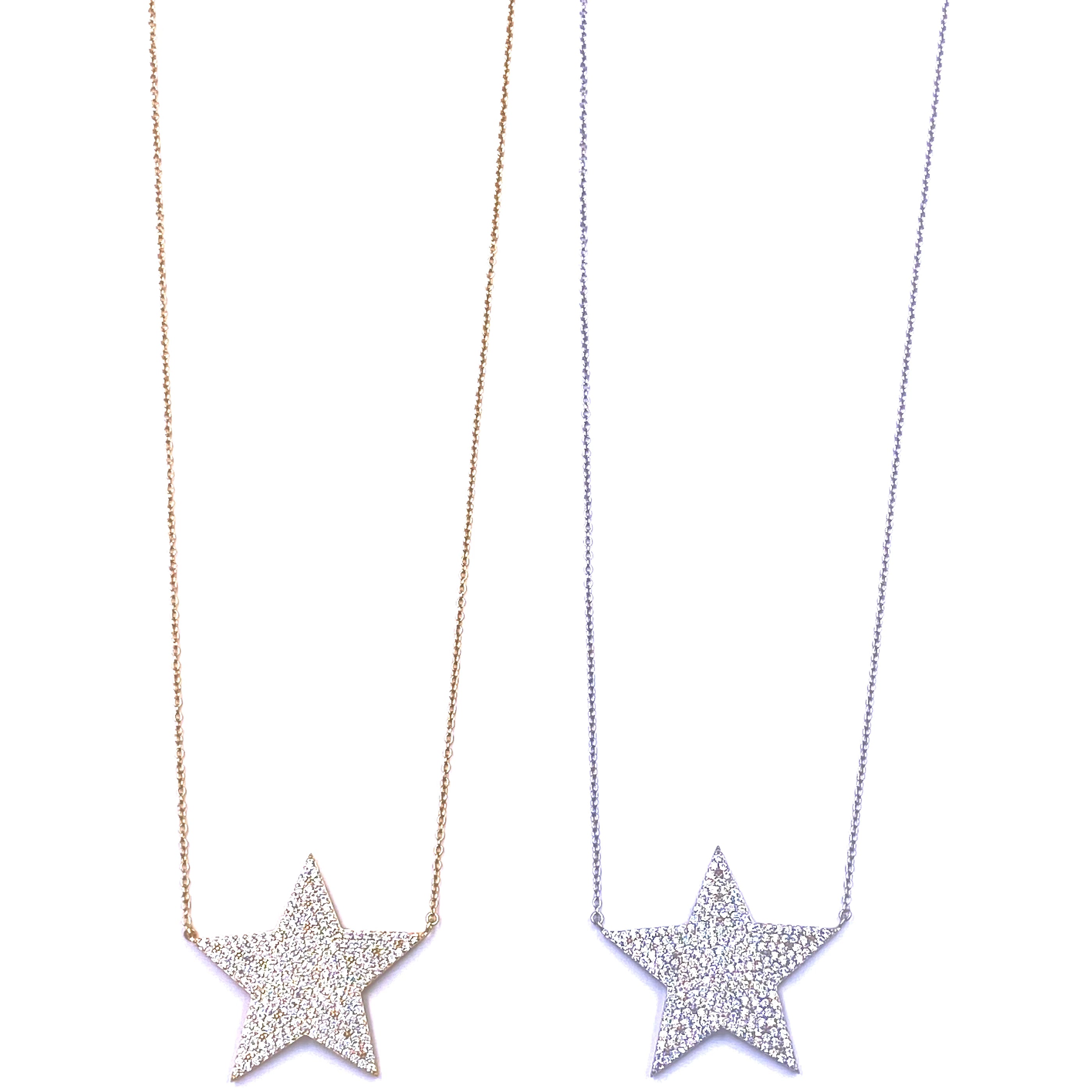 Ashley Gold Sterling Silver Large CZ Star Pendant Necklace for Women - Elegant Layering Jewelry for Parties, Date Night & Special Occasions