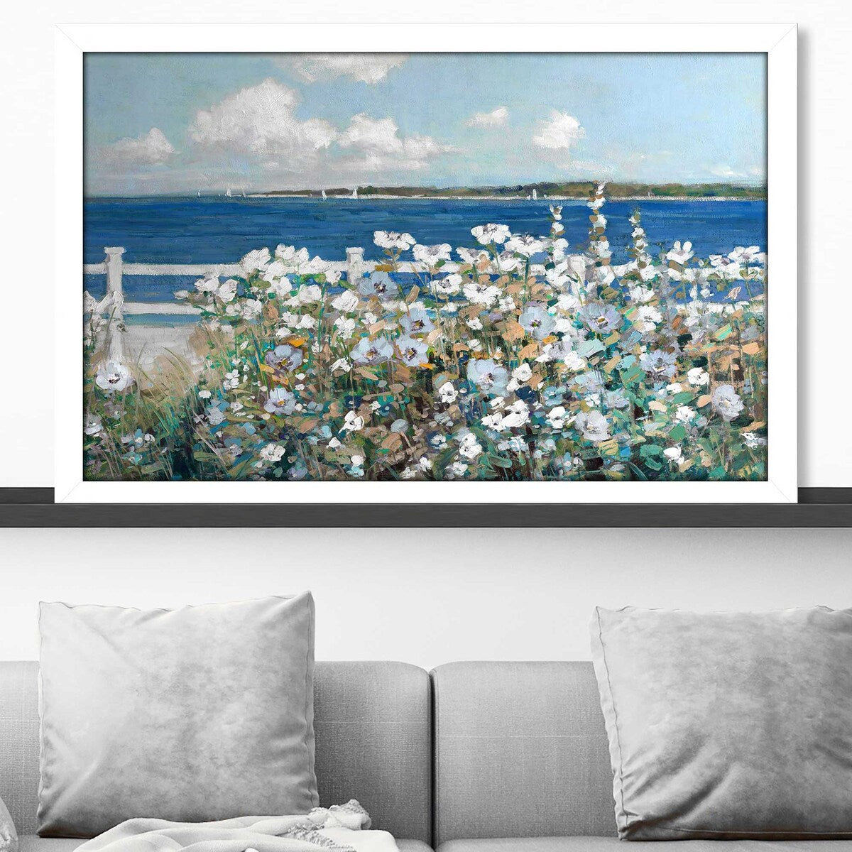 Bayside Garden by Sally Swatland - Premium Acrylic Wall Art Print - Coastal Home Decor for Living Room, Bedroom & Office