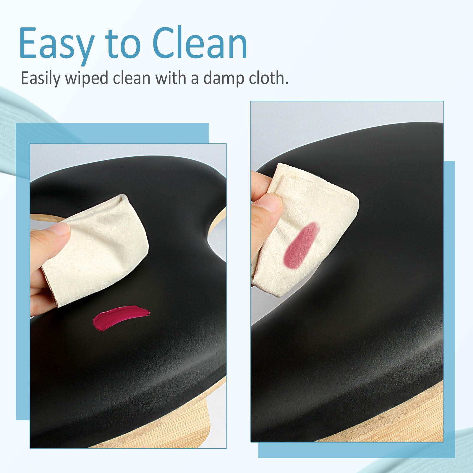 Ergonomic U-Shaped Hand Rest for Nail Technicians - Adjustable Nail Arm Rest Cushion with Detachable Brackets & Non-Slip Nail Table Mat - Perfect for Gel, Acrylic & Manicure Services in Salons & Home Studios (Black)