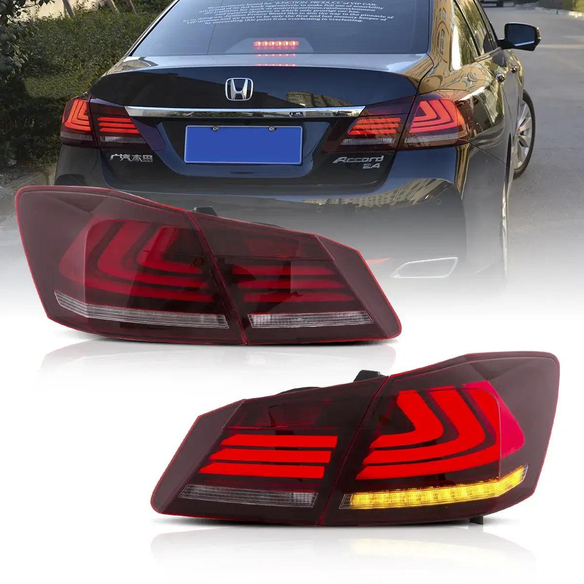 LED Tail Light Assembly with Sequential Turn Signal for 2013-2017 Honda Accord 9th Gen Sedan - Upgrade Your Car's Style & Safety for Night Driving & Custom Looks