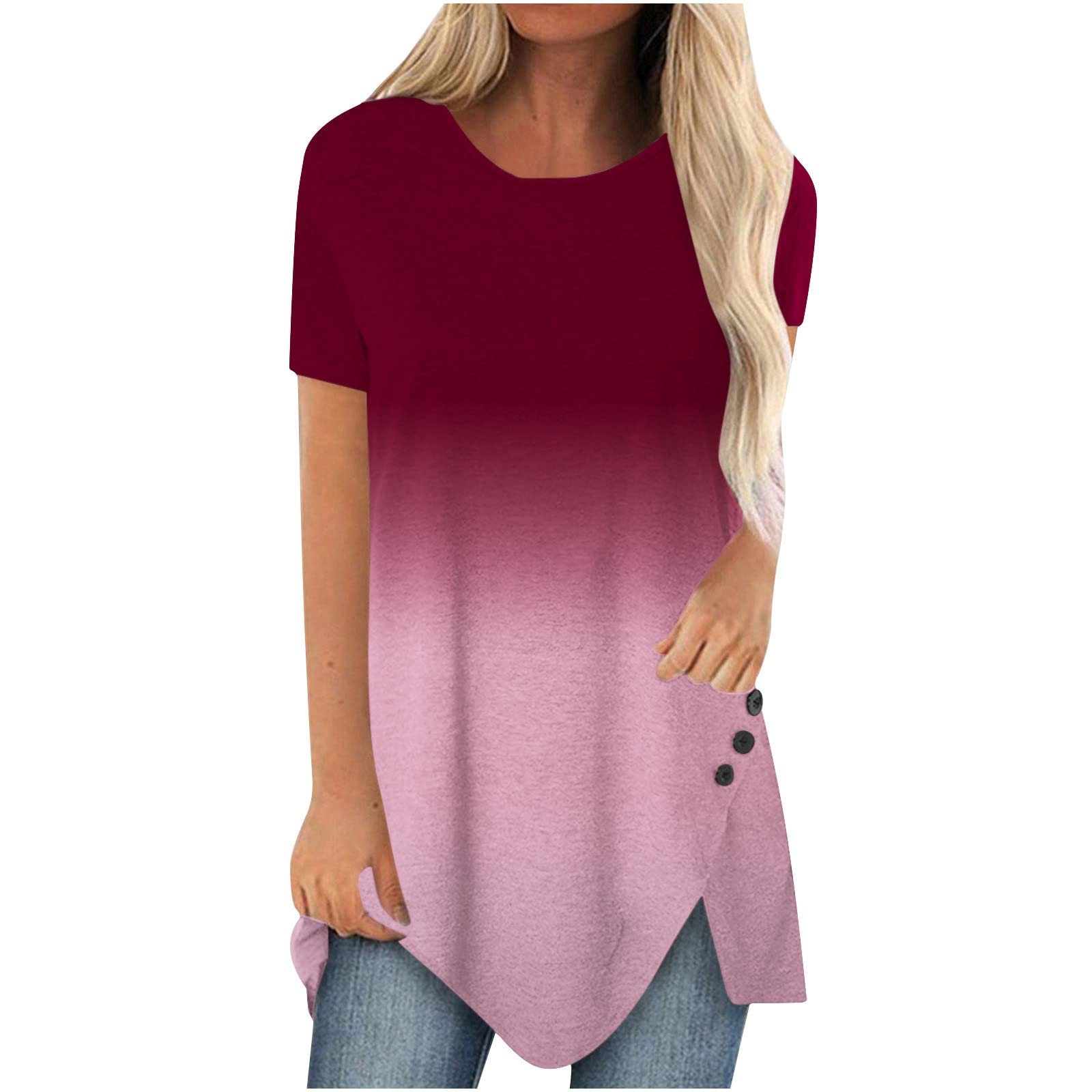 Women's Casual Tops - Cute Printed Summer T-Shirts, Loose Fit Plus Size Short Sleeve Blouses & Tunics | Comfortable & Sexy for Everyday Wear, Beach Outings & Date Nights
