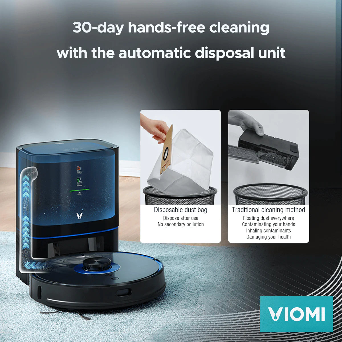 Refurbished Viomi S9/S9 UV Robot Vacuum Cleaner - Smart Mapping, Self-Charging, Ideal for Pet Hair & Hardwood Floors