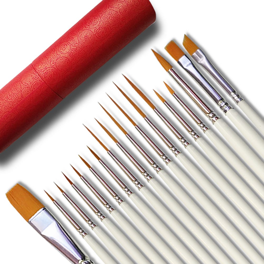 Afantti 18 Pcs Professional Paint Brush Set - Fine Detail Micro Mini Artist Brushes for Acrylic, Oil, Watercolor Painting - Perfect for Canvas, Wood, Ceramic & DIY Art Projects