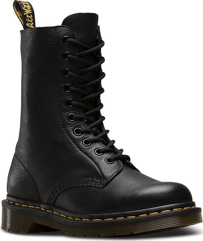 1490 Virginia 10-Eye Leather Combat Boots for Women - Vintage Style Lace-Up Ankle Boots | Perfect for Punk Fashion, Rock Concerts & Everyday Streetwear