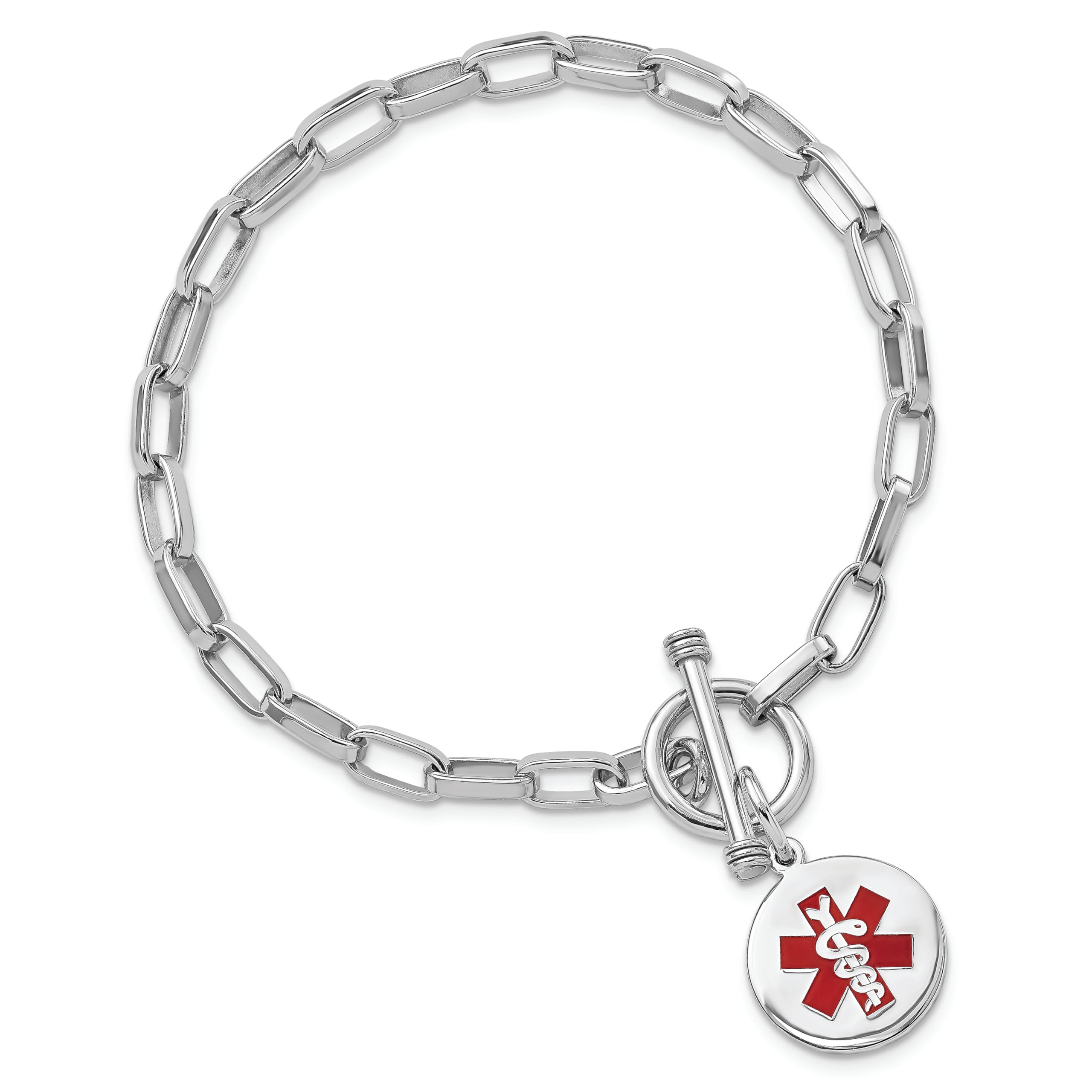 925 Sterling Silver Engraveable Medical Alert ID Bracelet - Personalized Name & Emergency Info Disc - Perfect for Allergies, Diabetes & Medical Conditions (Ideal for Seniors, Kids & Travel)