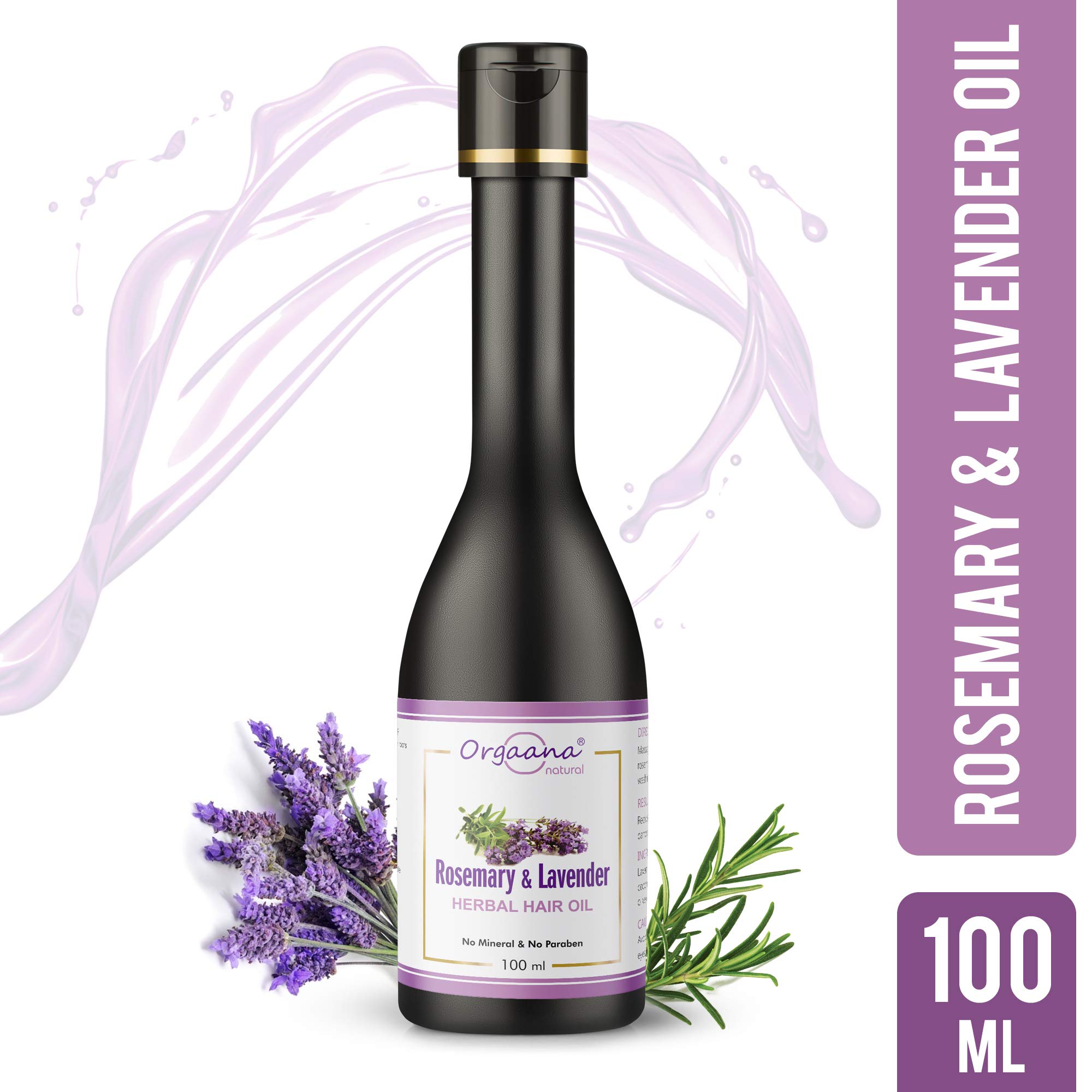 Organic Rosemary & Lavender Hair Oil for Growth & Shine - 100ml (Pack of 2) | Natural Herbal Treatment for Dry, Damaged Hair | Perfect for Scalp Massage & Nighttime Hair Care Routine