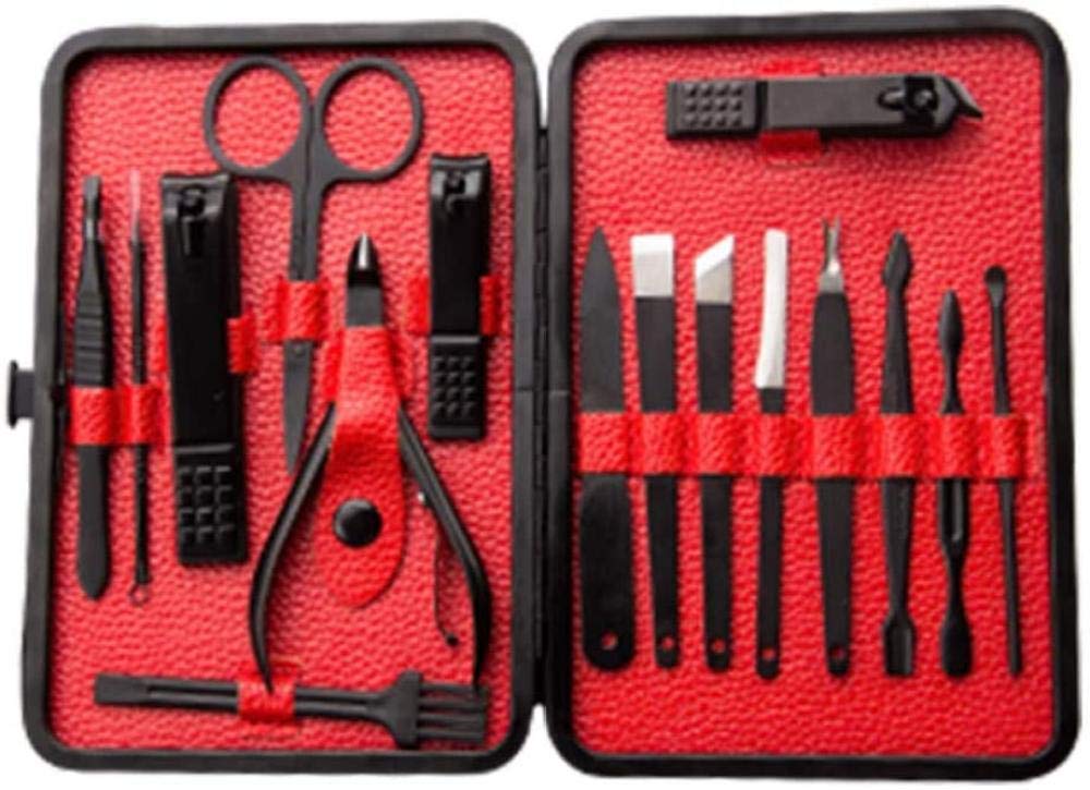Professional Stainless Steel Nail Clipper Set - 16 Piece Manicure Pedicure Kit with Nail Nipper, Cuticle Trimmer & Nail Tools - Yellow Decorative Case - Perfect for Home, Salon & Travel Nail Care