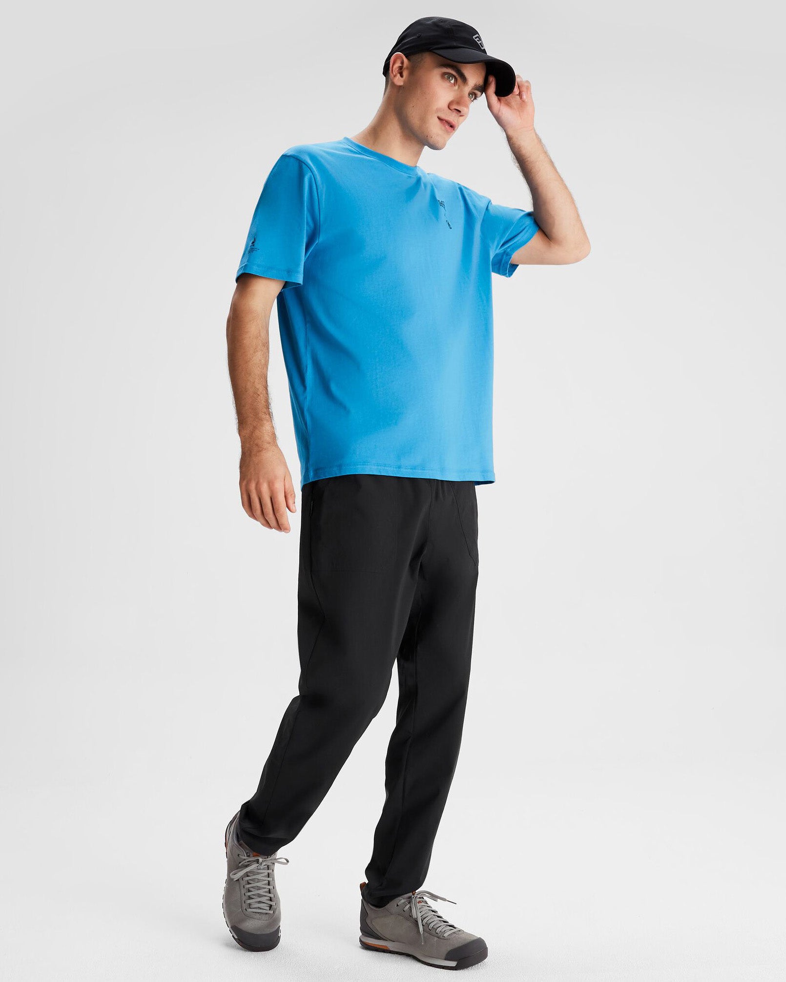 Organic Cotton Men's T-Shirt by O.Smither Lines - Soft Sea Blue Crewneck Tee for Casual Wear & Everyday Comfort