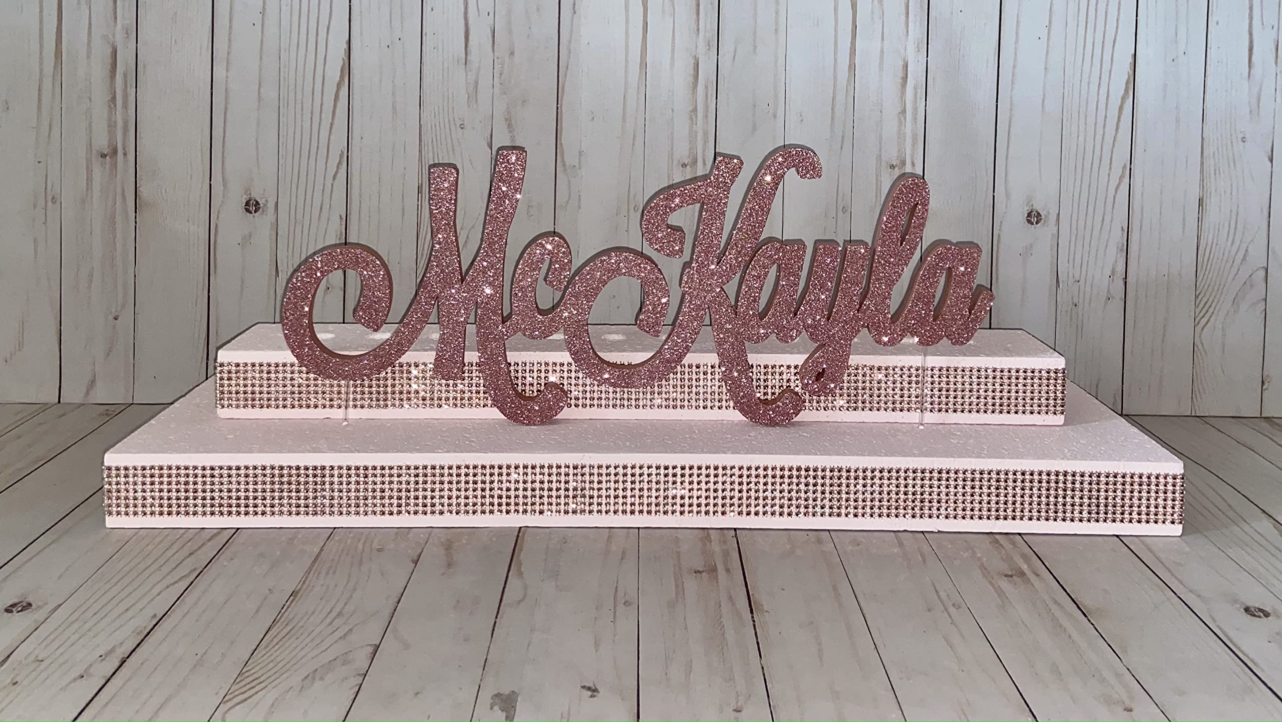 Sweet 16 Candelabra - Elegant Bar Mitzvah & Bat Mitzvah Name Stand for Candle Ceremony | Glitter Personalized Candle Holder Board | Perfect for Birthday Celebrations & Religious Events