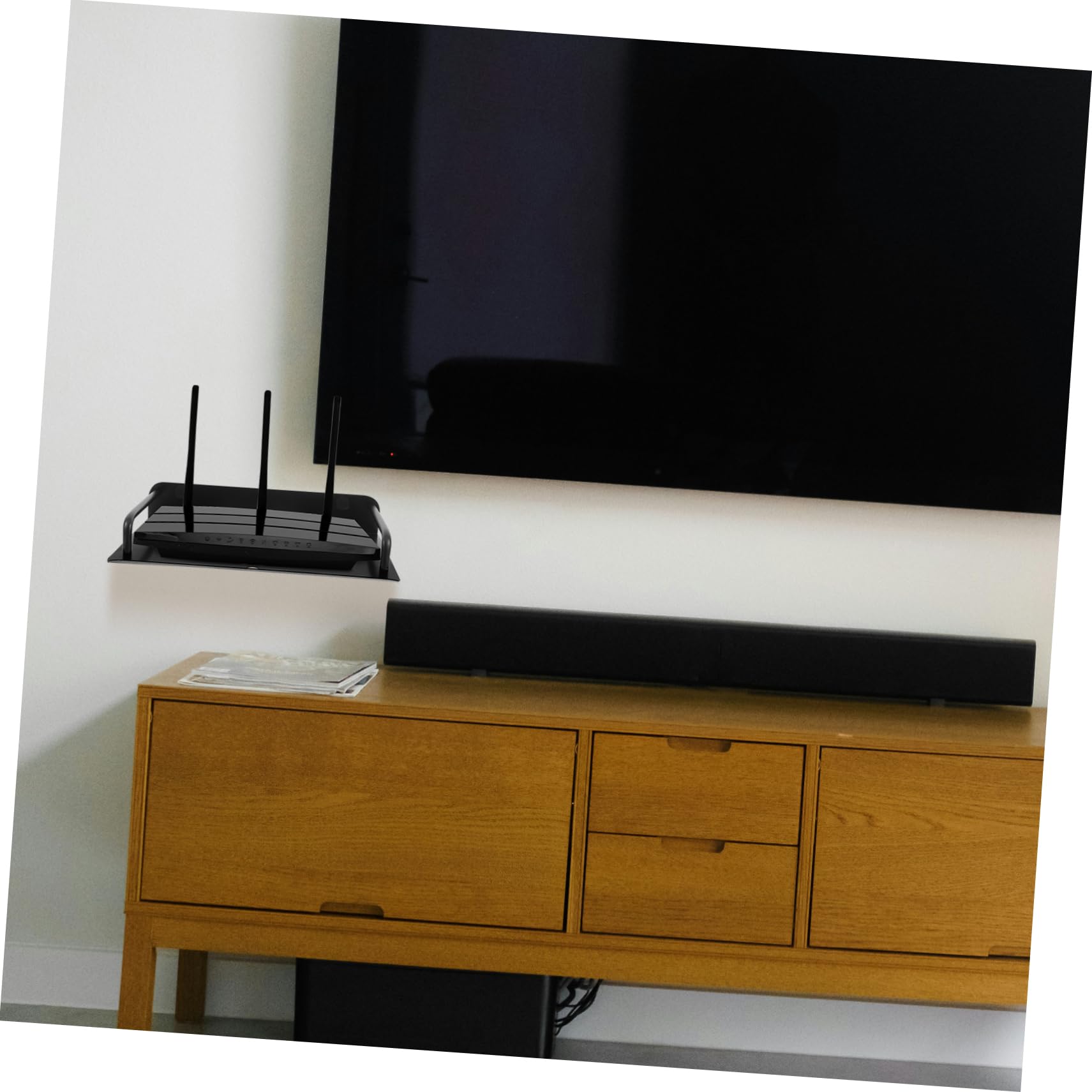Sewroro 2-Pack Universal Projector & Router Wall Mount Bracket - Heavy Duty Shelf for Secure Storage - Perfect for Home Theater, Office, and Gaming Setup