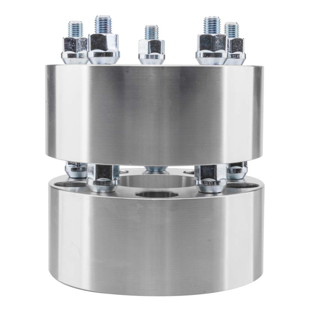 TRIBLE SIX 2Pcs 2.5'' Wheel Spacers Adapter 5x4.75 Hub Centric 5 Lug Silver - Compatible with 1979-1985 Riviera, Eldorado, 1984-2006 & 2008-2009 Corvette, 1983-1994 S10 Blazer, 1991-2001 Jimmy - Perfect for Off-Road, Custom Wheels & Performance Upgrades