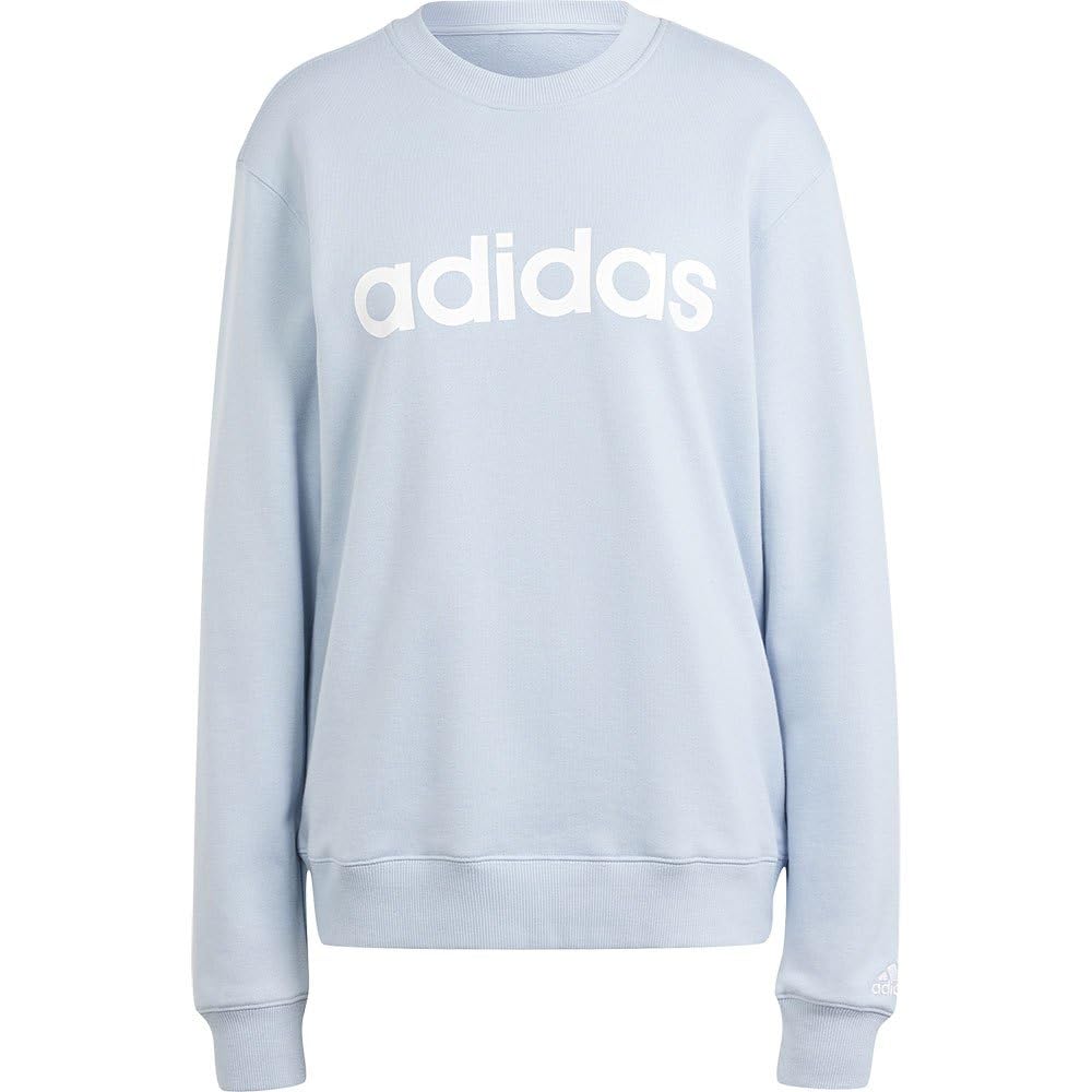 Adidas Essentials Linear French Terry Sweatshirt for Women | Comfortable Pullover Hoodie | Casual Wear, Gym, Lounge & Everyday Outfits