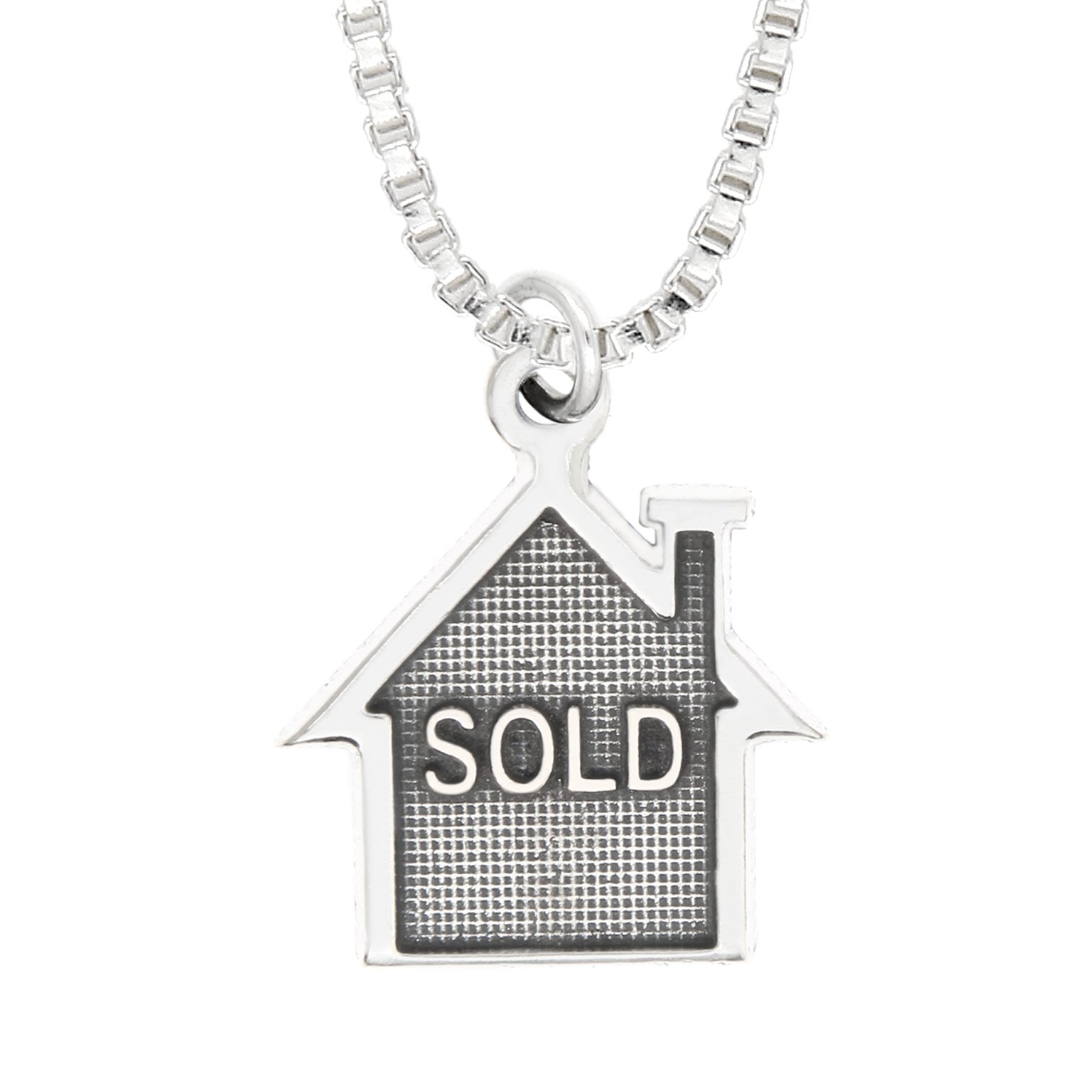 LGU Sterling Silver Oxidized House Charm Necklace - 18 Inch Real Estate Agent Gift for Women | Perfect for Realtors, Home Buyers & Housewarming Parties