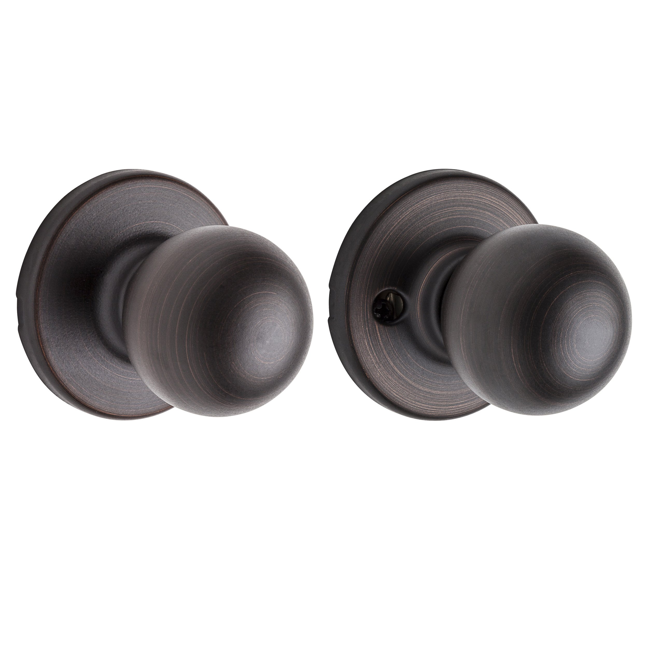 Kwikset Polo Hall/Closet Door Knob - Venetian Bronze Finish - Interior Door Hardware for Bedrooms, Closets & Hallways